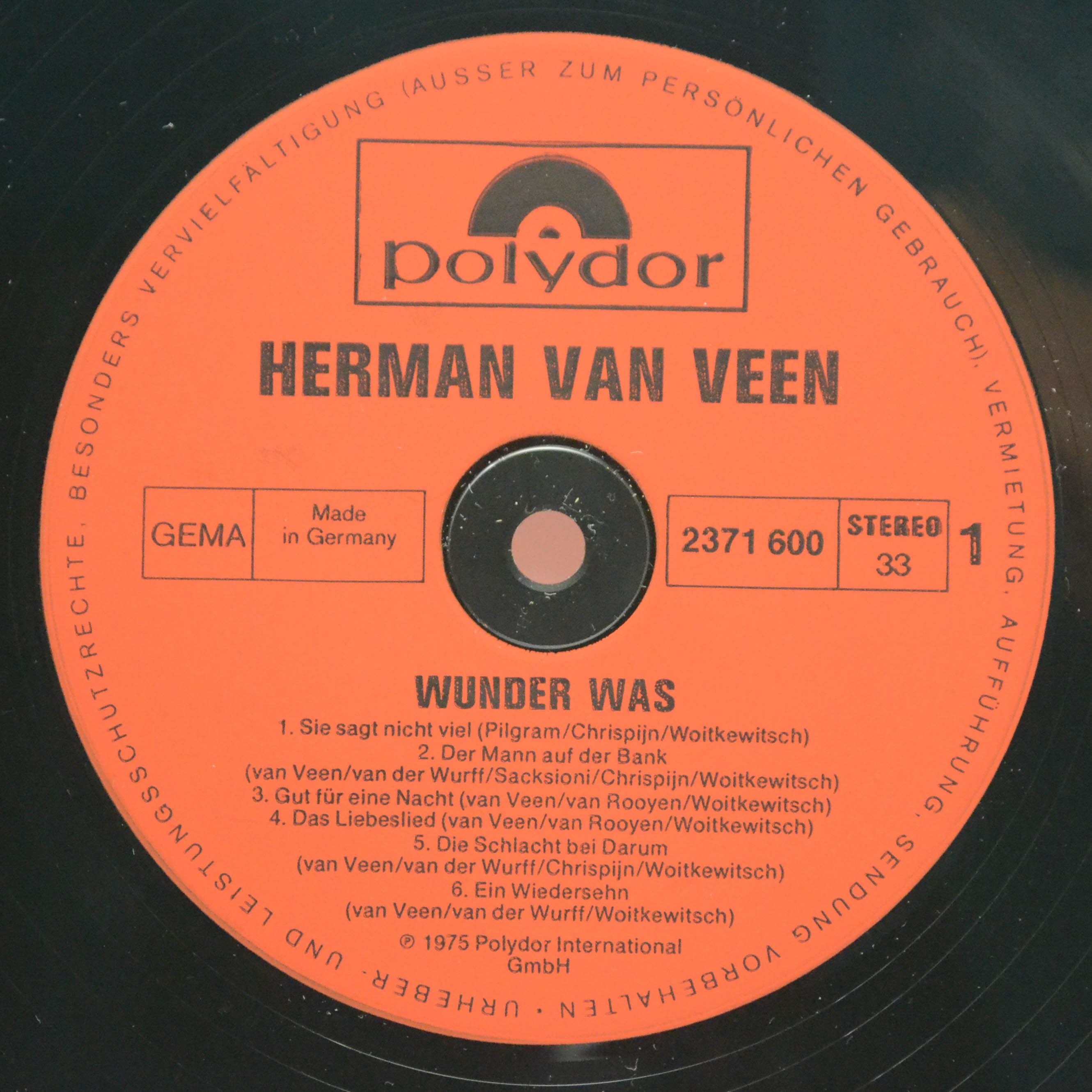 Виниловая пластинка Herman Van Veen — Wunder Was, 1975