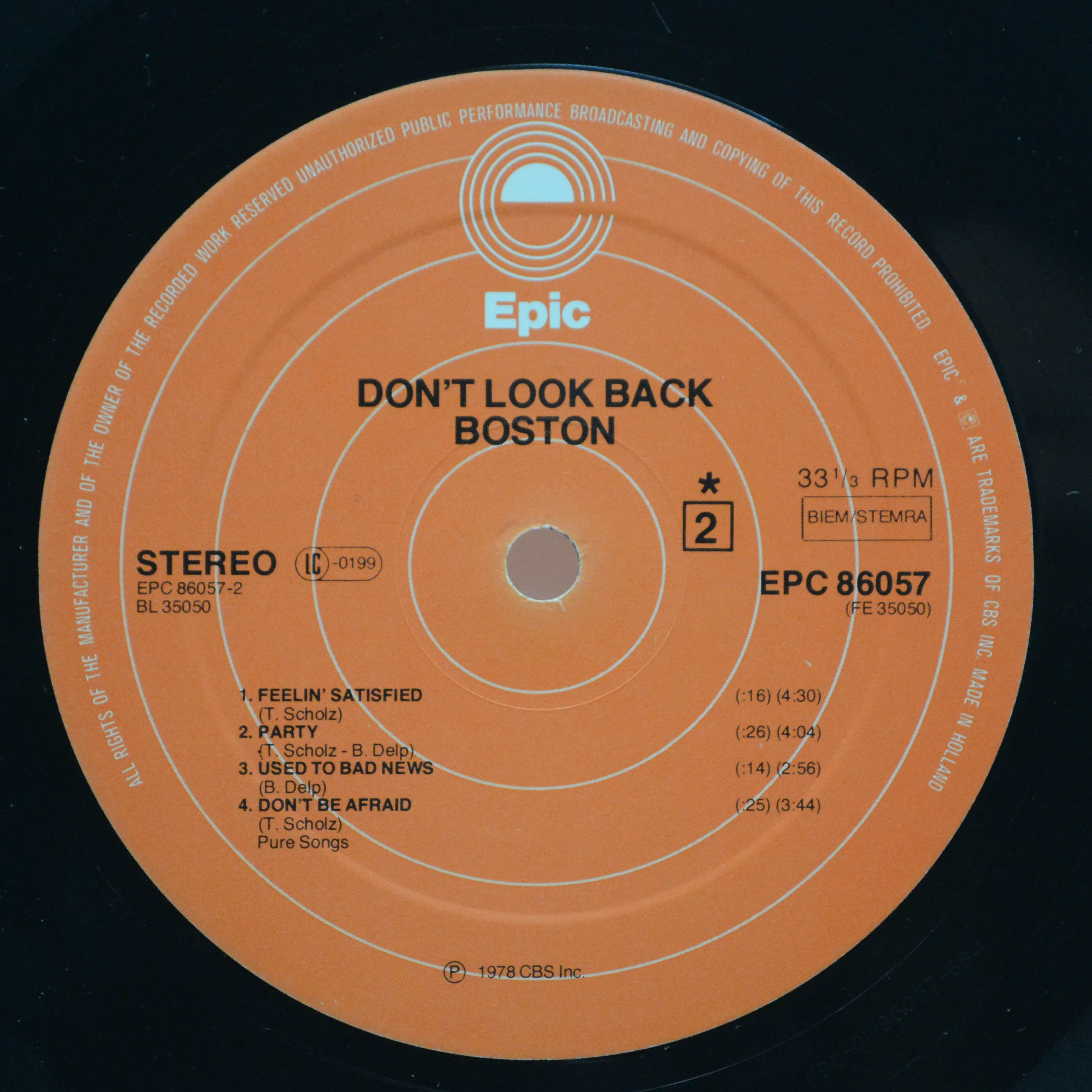Boston — Don't Look Back, 1978