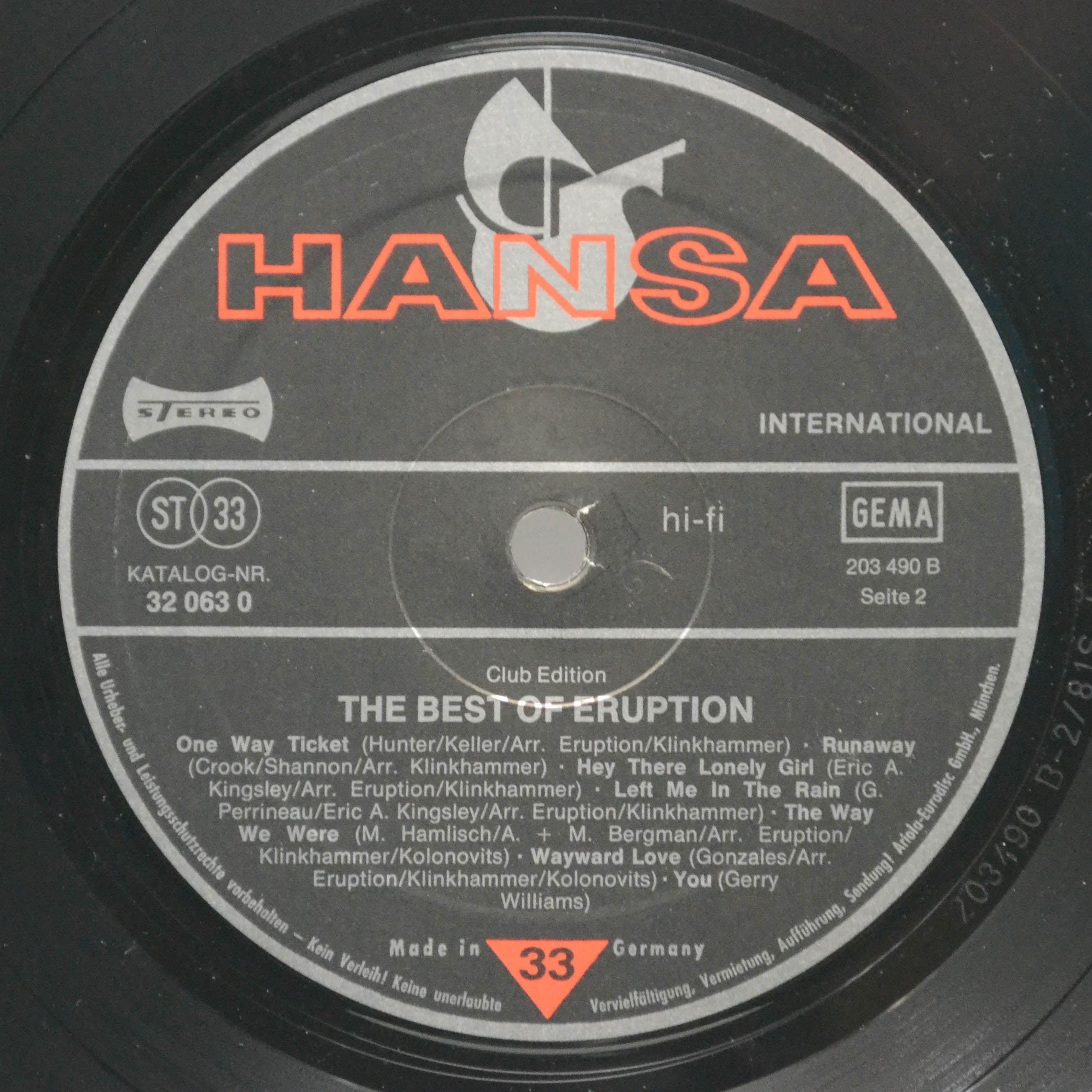 Eruption — The Best Of Eruption, 1981