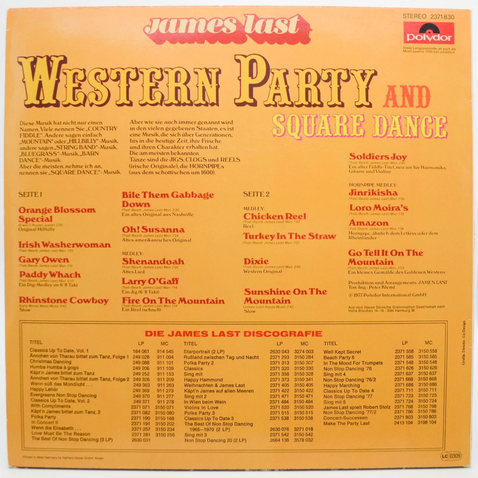 James Last — Western Party And Square Dance, 1977