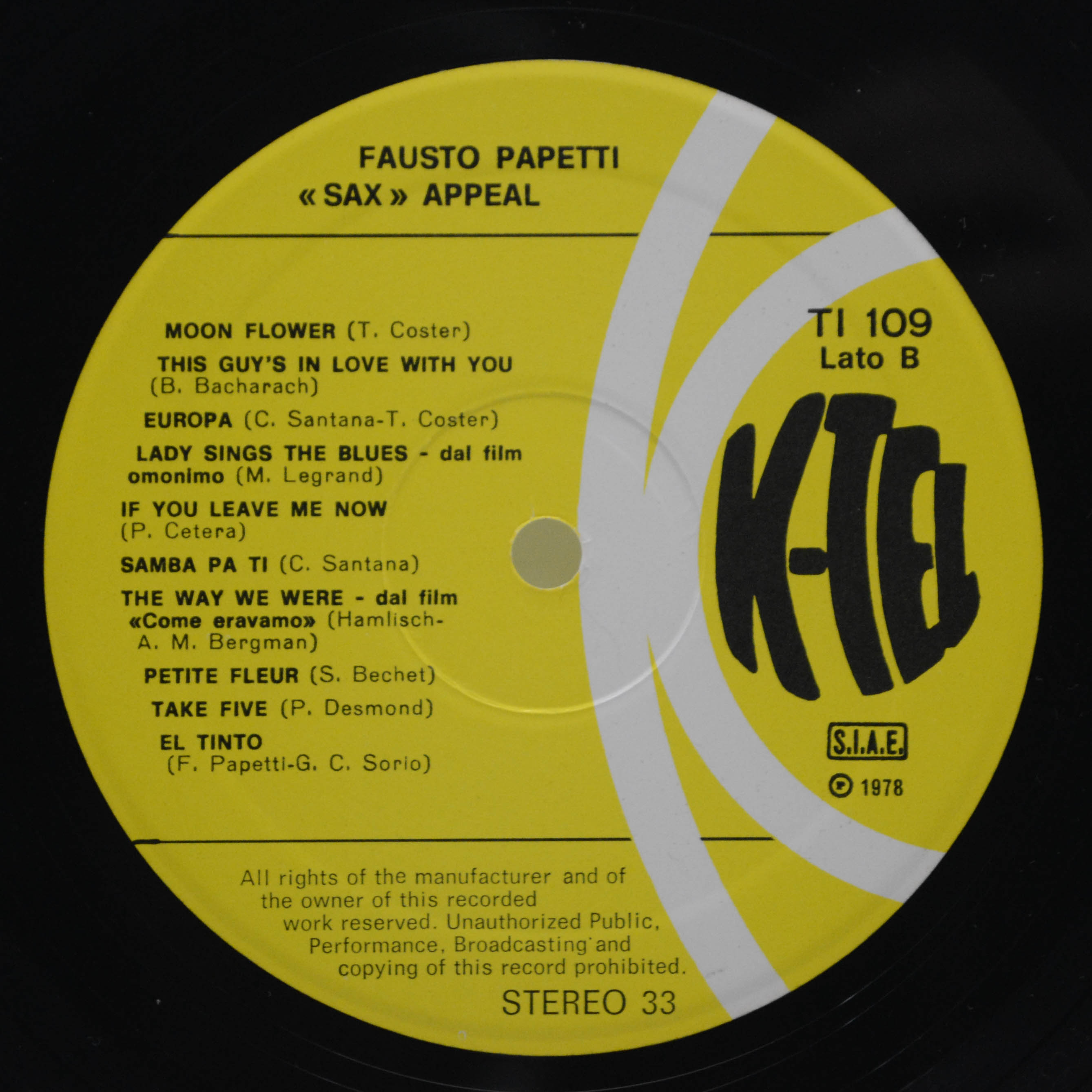 Fausto Papetti — "Sax" Appeal (1-st, Italy), 1978