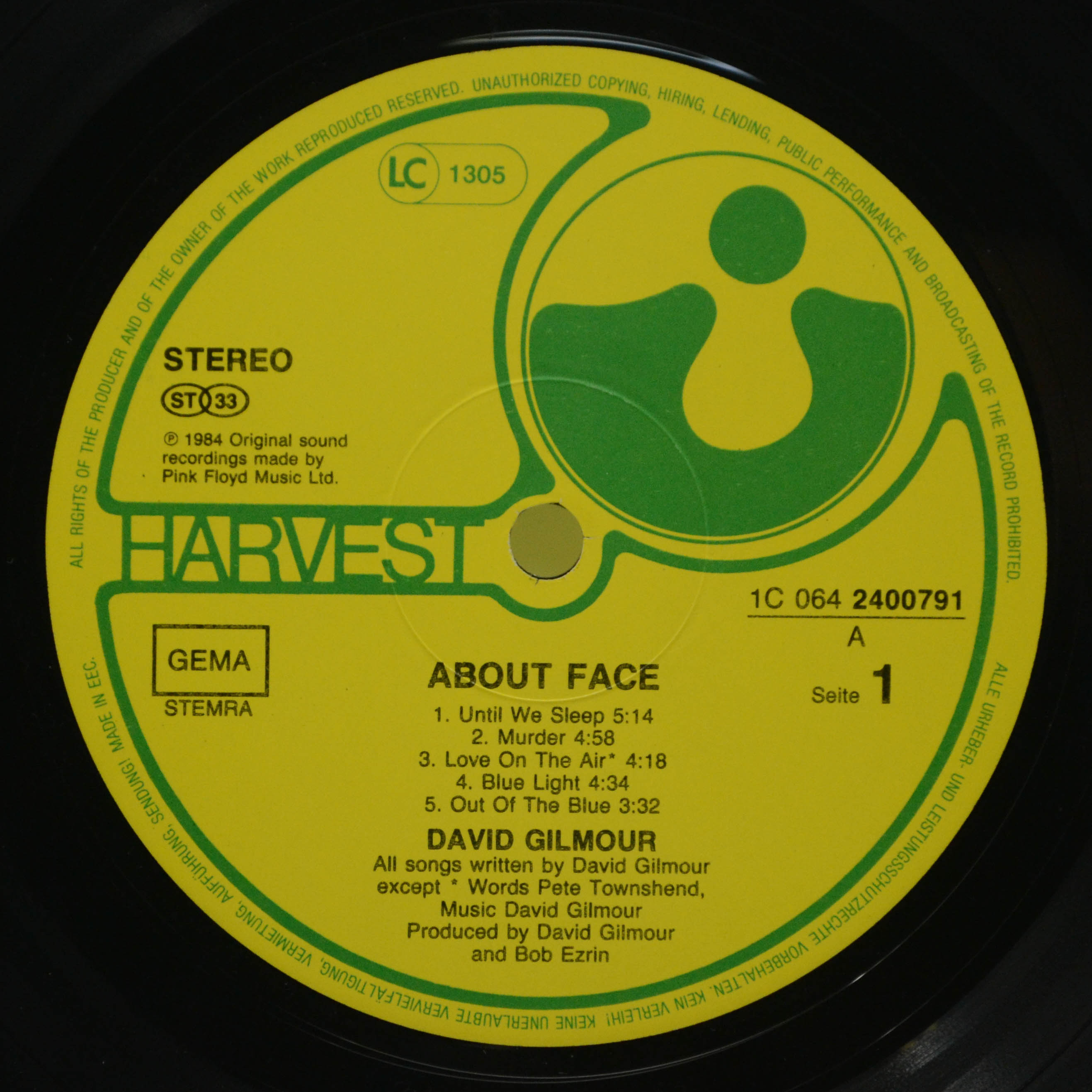 David Gilmour — About Face, 1984