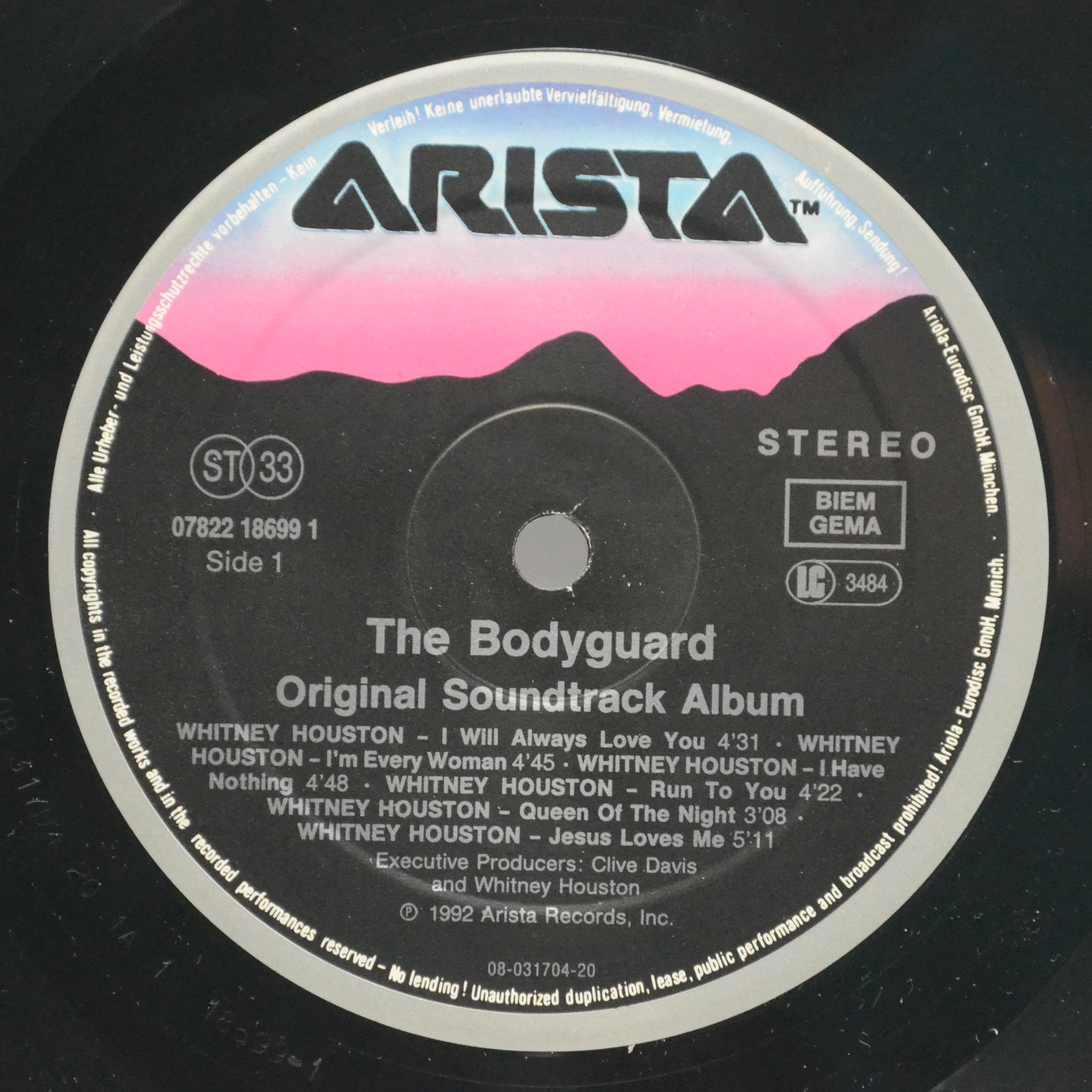 Various — The Bodyguard (Original Soundtrack Album), 1992