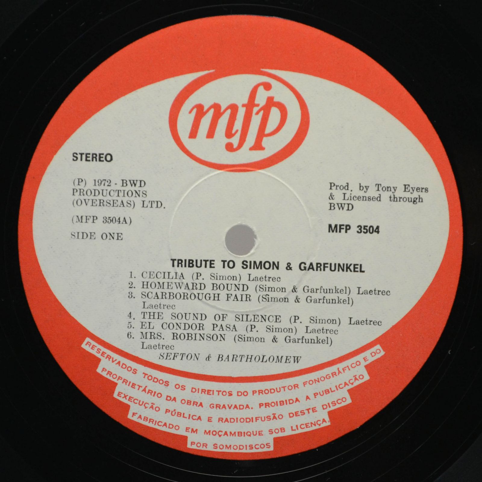 Sefton & Bartholomew — Simon & Garfunkel's Greatest Hits (Vocal), 1974