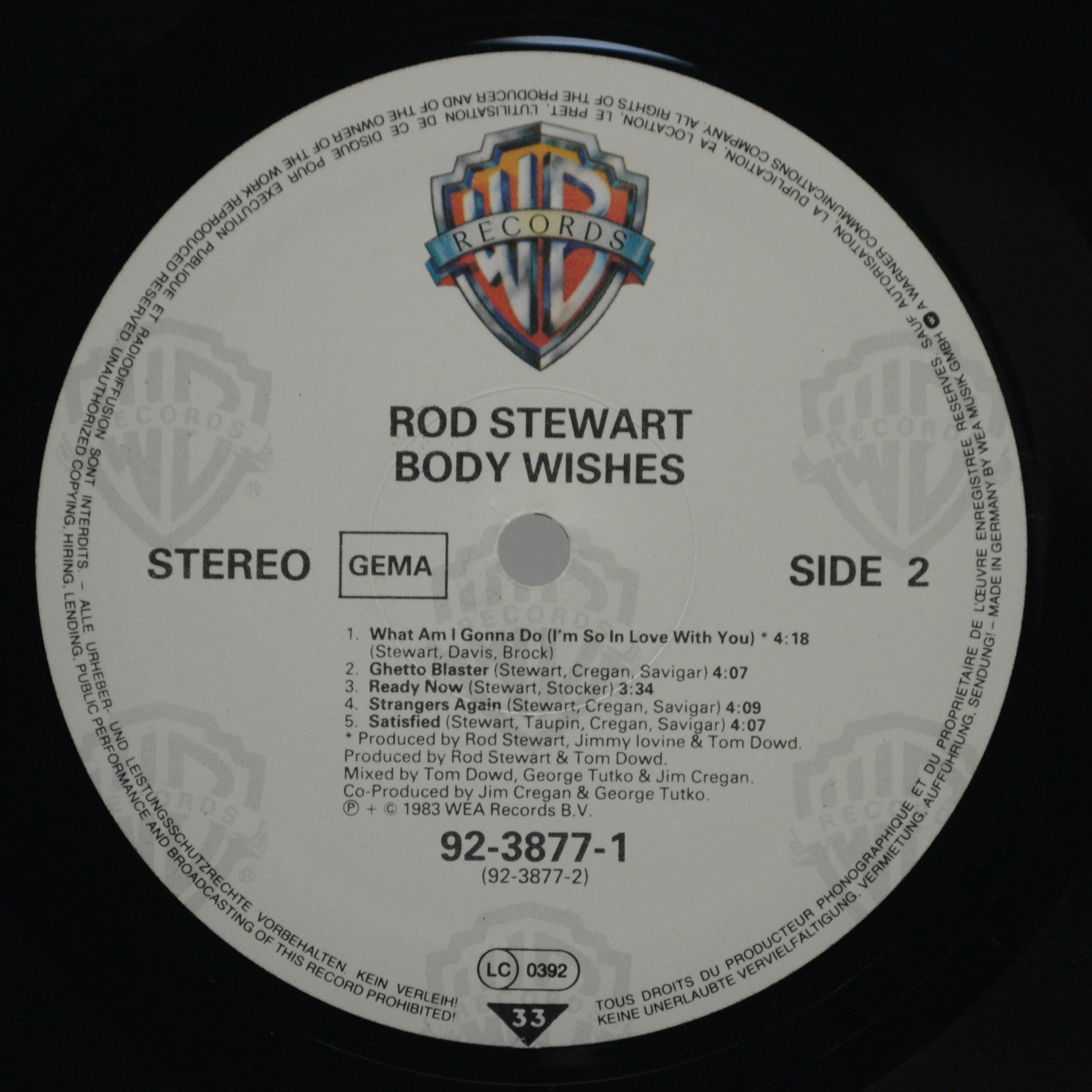 Rod Stewart — Body Wishes, 1983