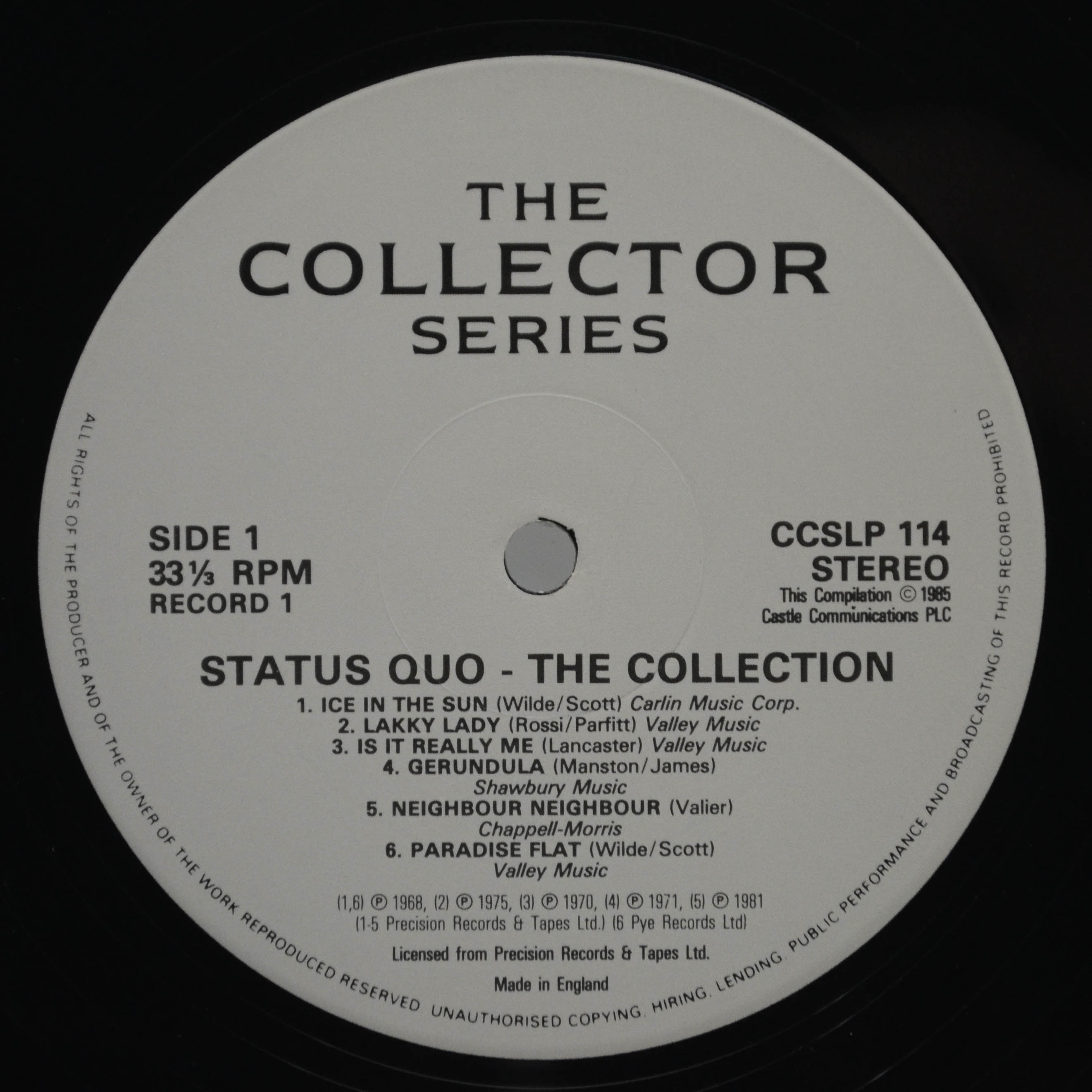 Status Quo — The Collection (2LP, UK), 1987