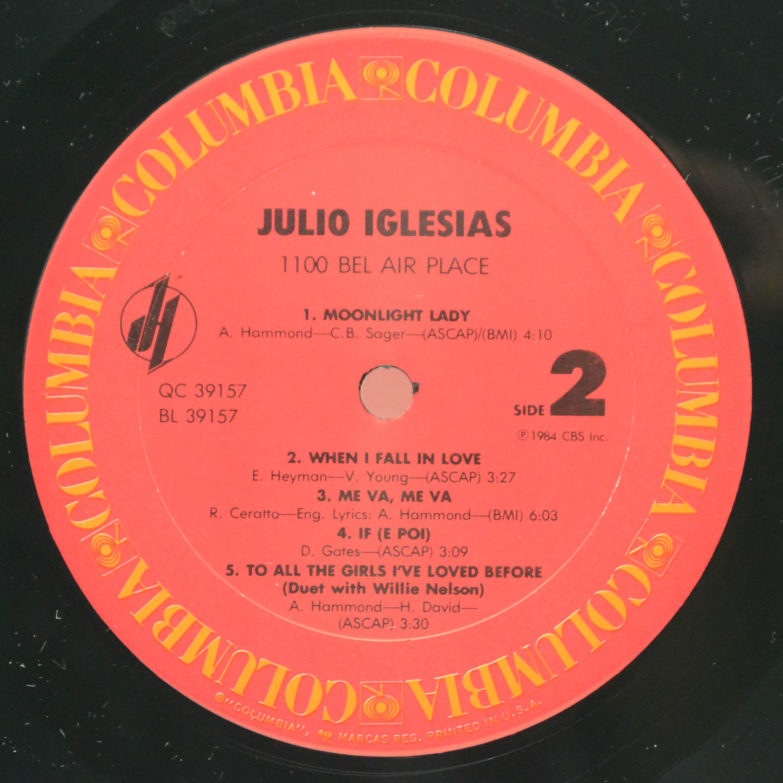 Julio Iglesias — 1100 Bel Air Place (USA), 1984