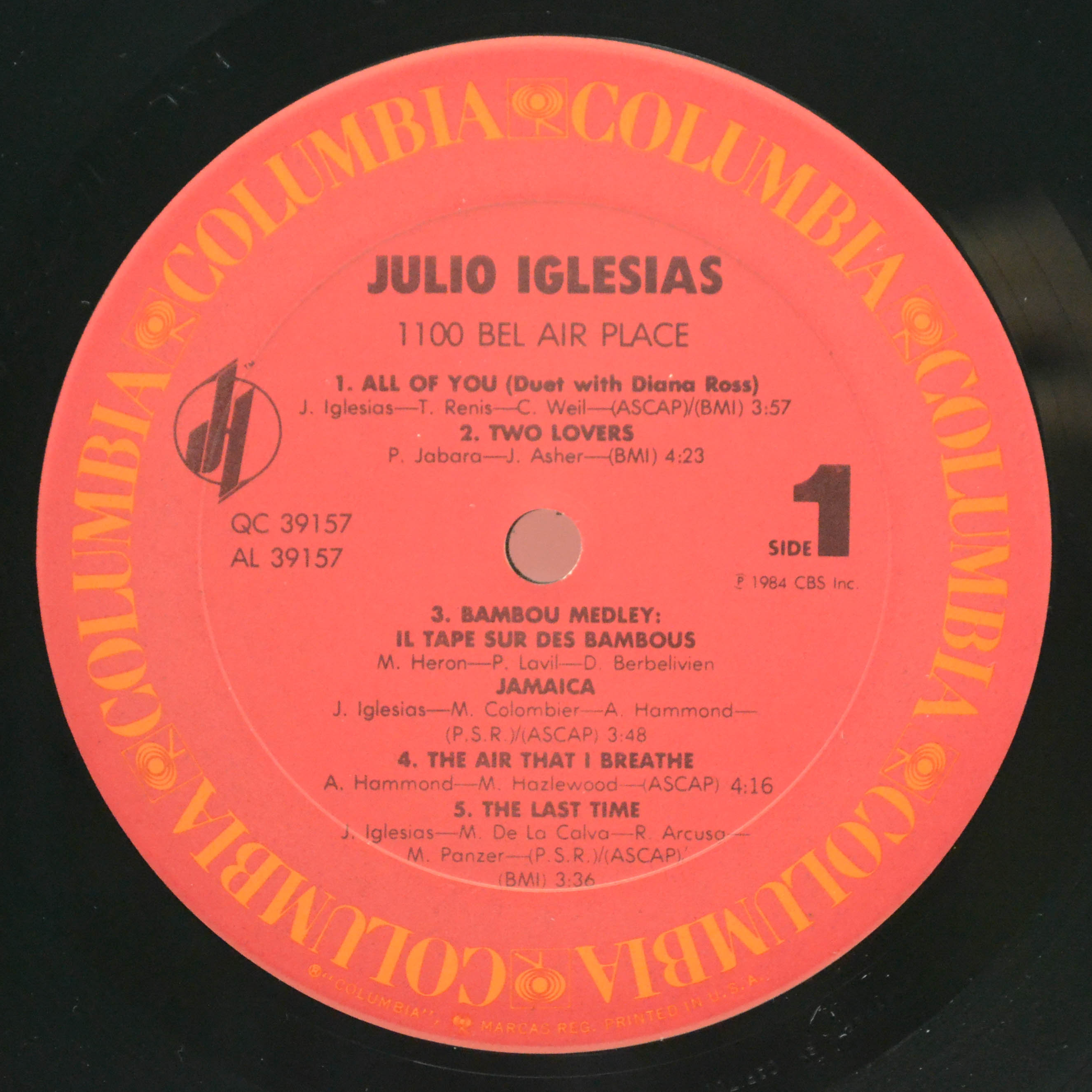 Julio Iglesias — 1100 Bel Air Place (USA), 1984