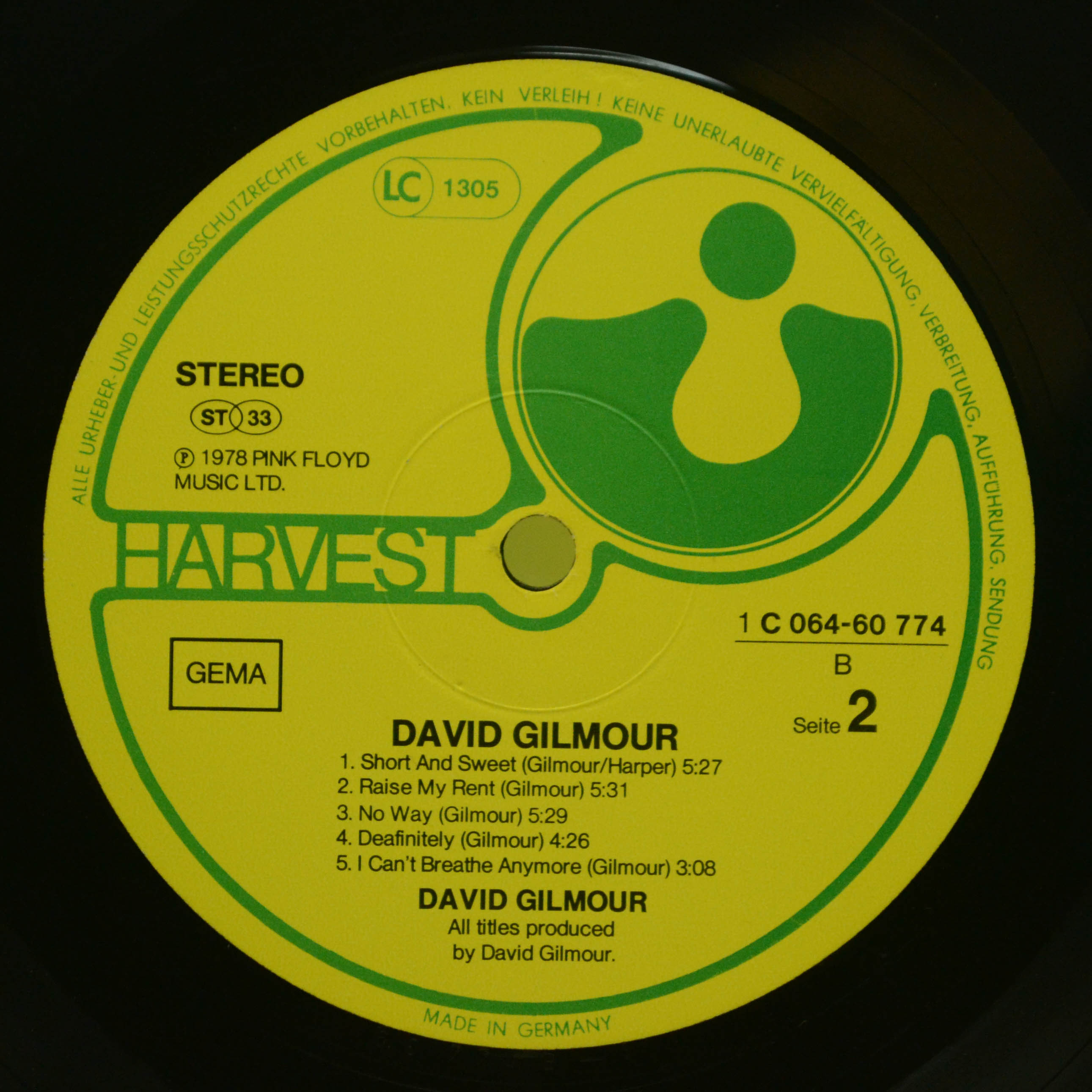 David Gilmour — David Gilmour, 1978