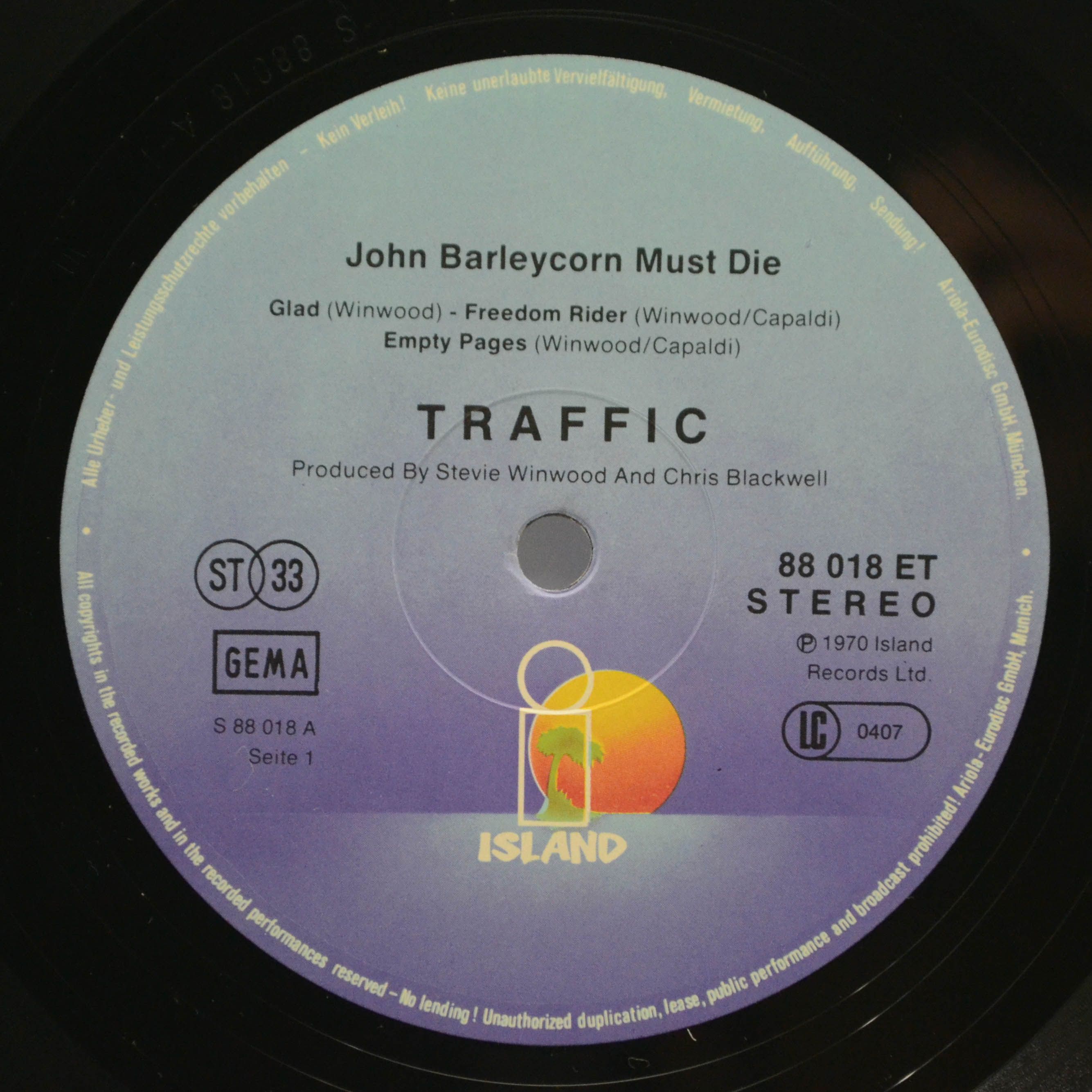 Traffic — John Barleycorn Must Die, 1970