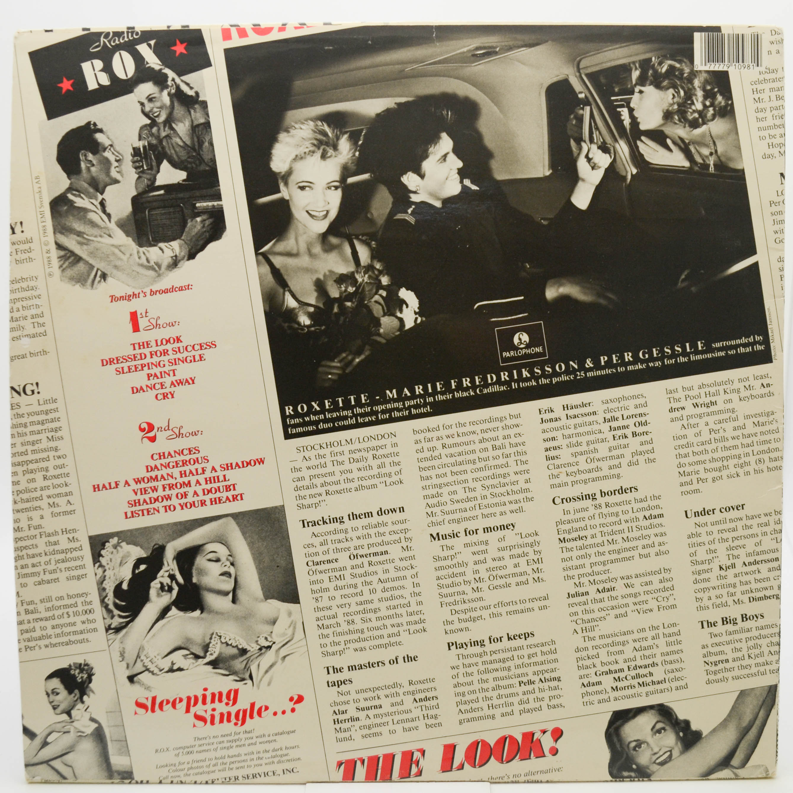 Roxette — Look Sharp! (1-st, Sweden), 1988