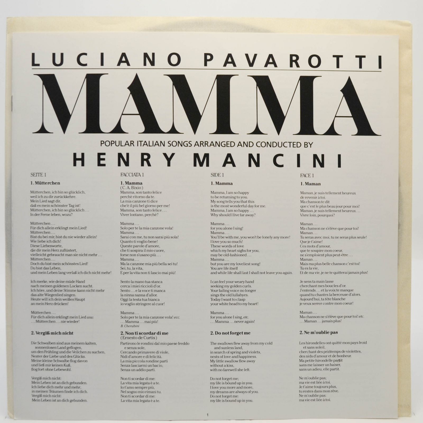 Luciano Pavarotti — Mamma, 1984