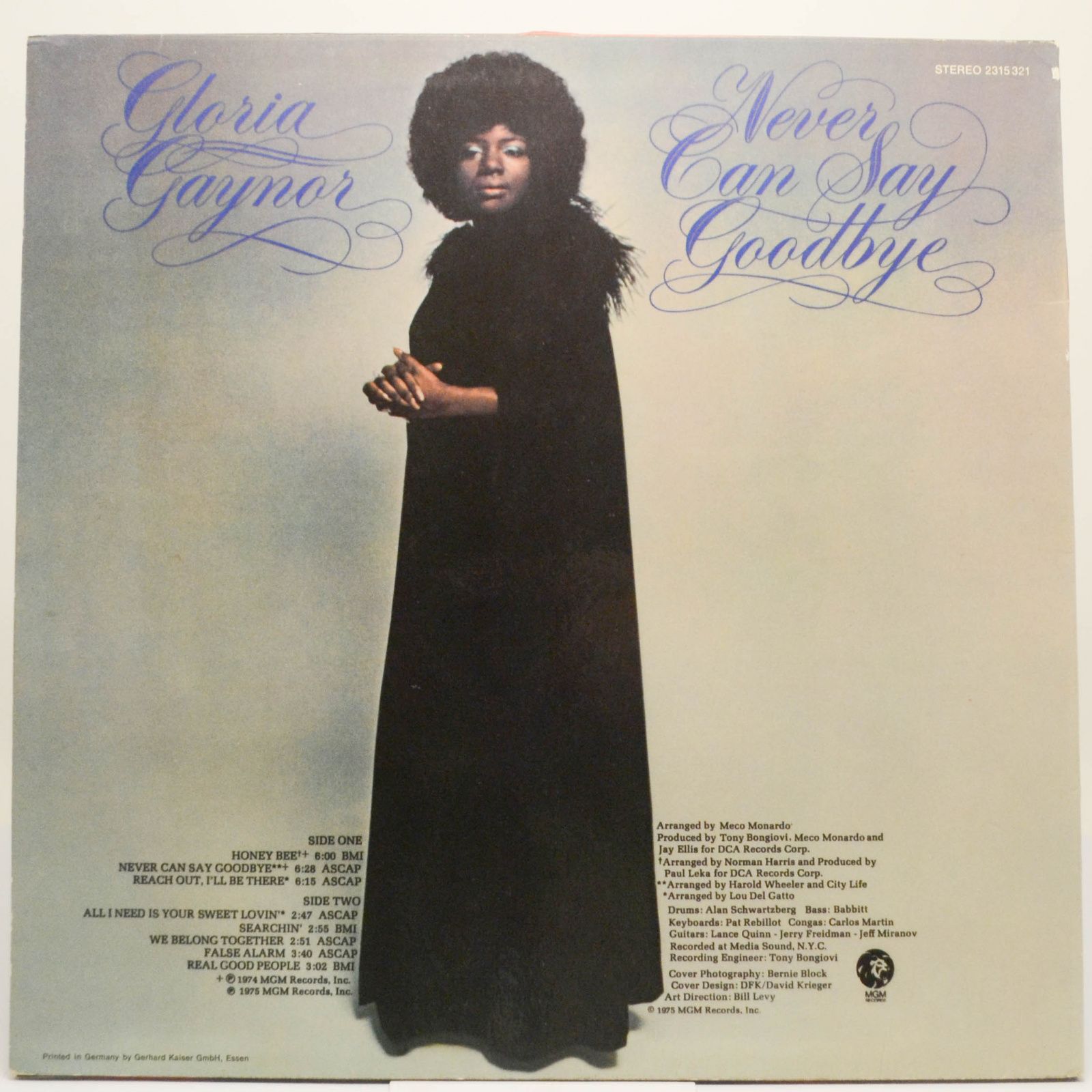 Gloria Gaynor — Never Can Say Goodbye, 1975