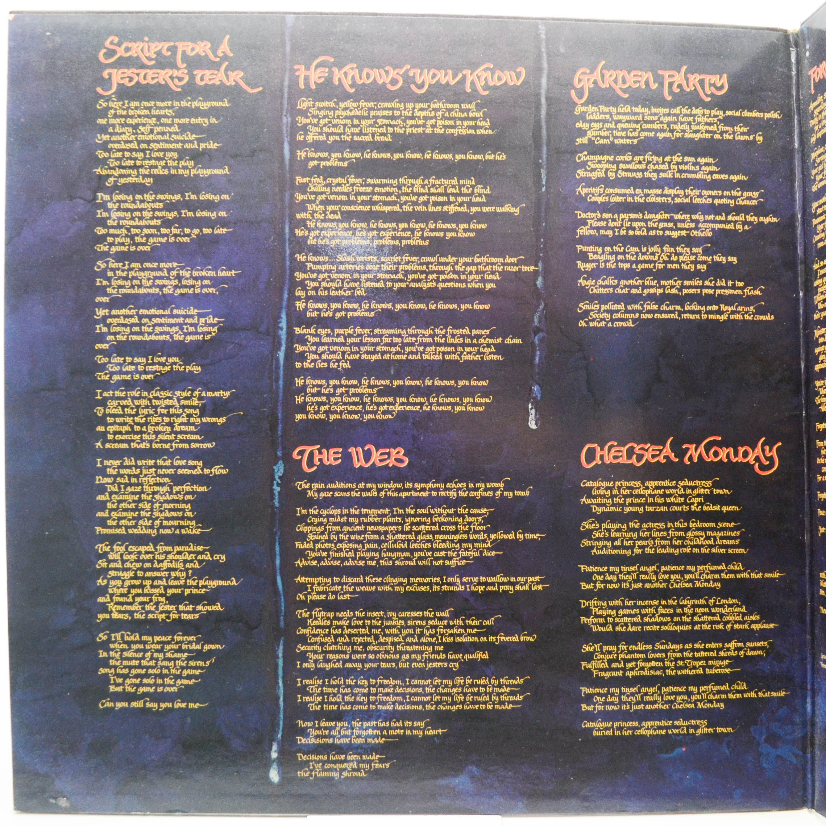 Marillion — Script For A Jester's Tear (1-st, UK), 1983