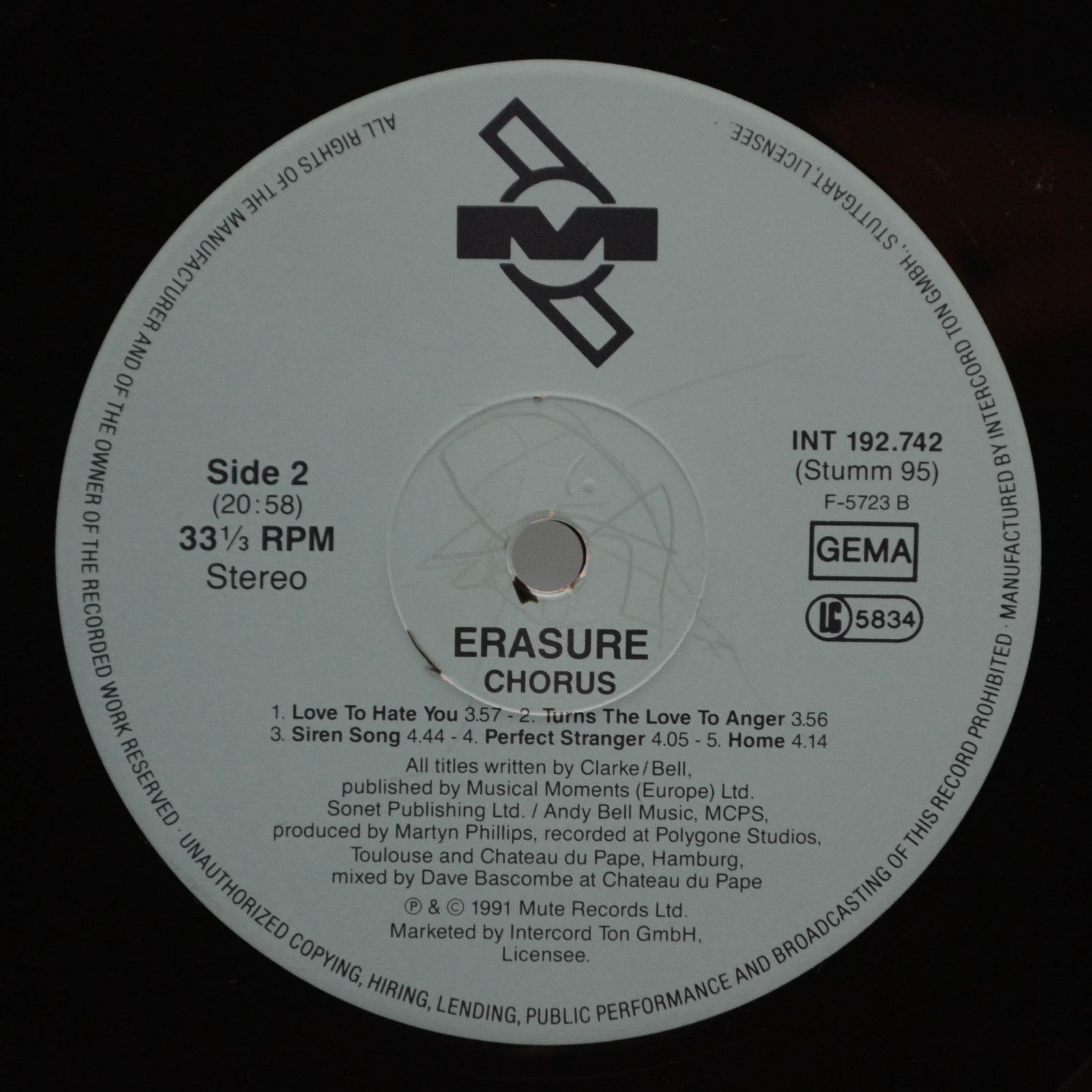 Erasure — Chorus, 1991
