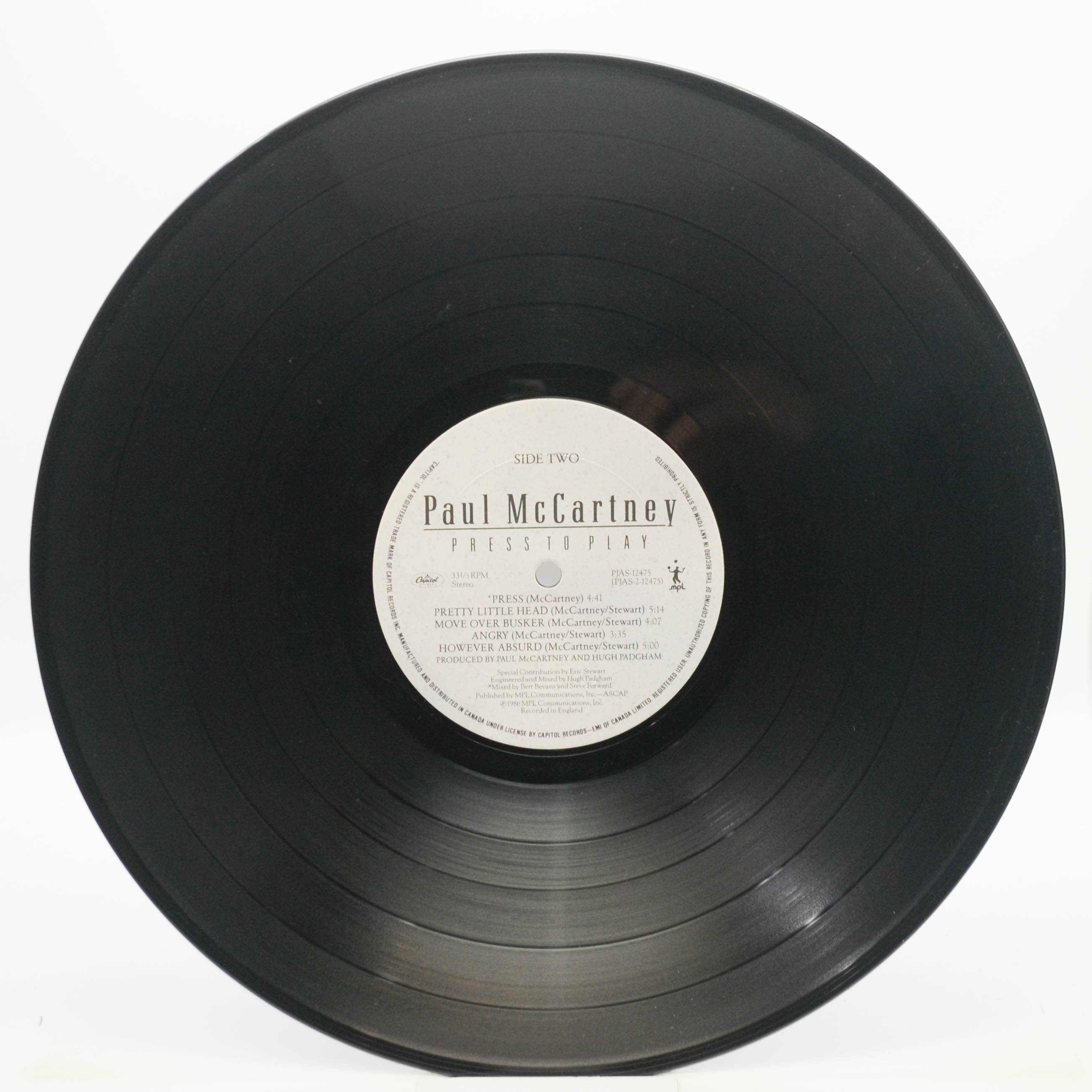 Paul McCartney — Press To Play, 1986