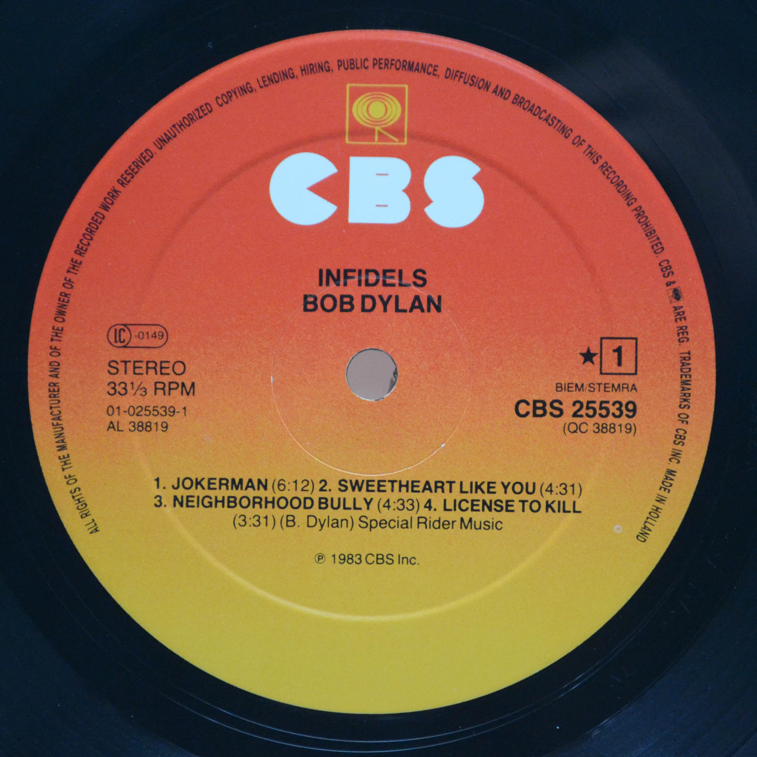 Bob Dylan — Infidels, 1983