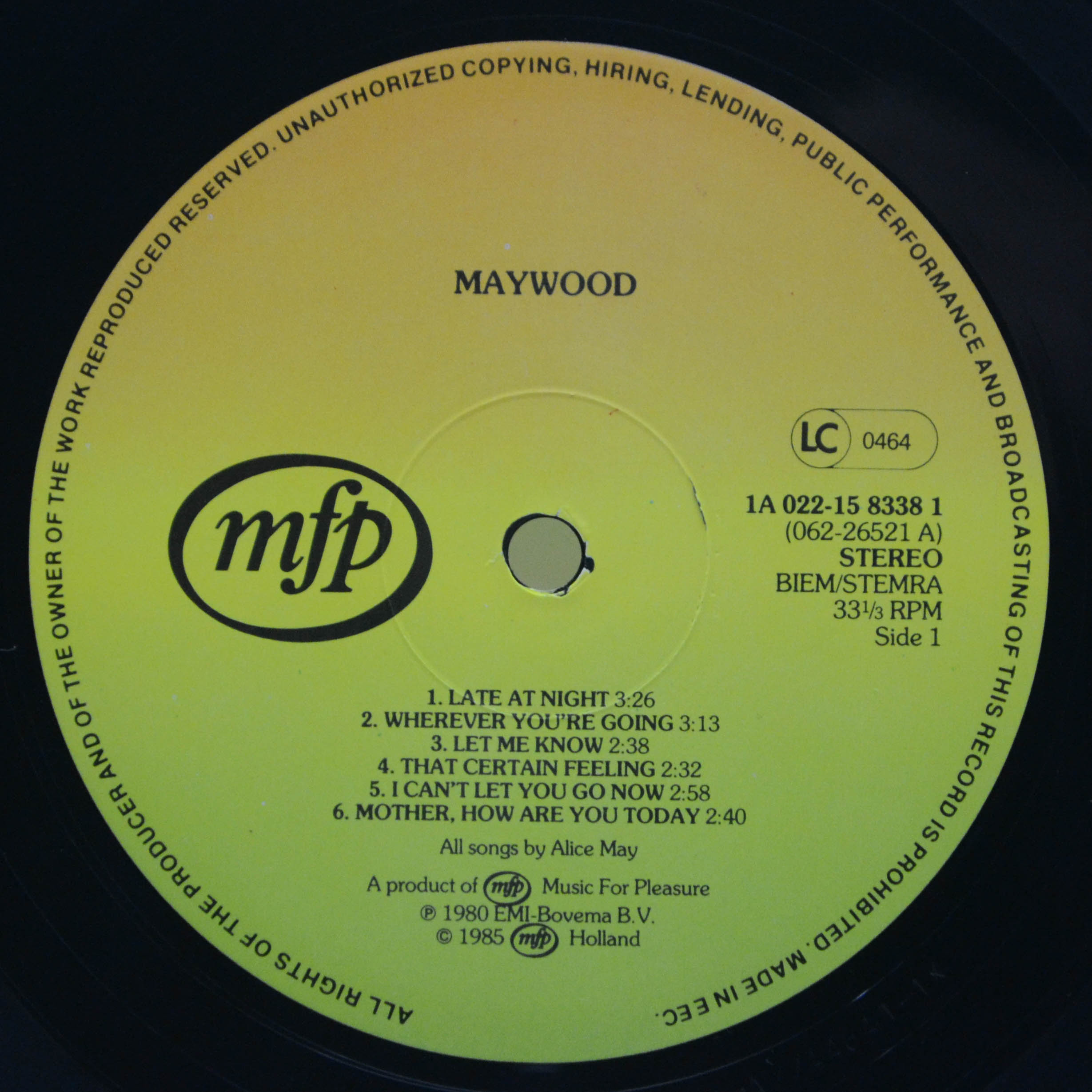 Виниловая пластинка Maywood — Maywood (Holland), 1980