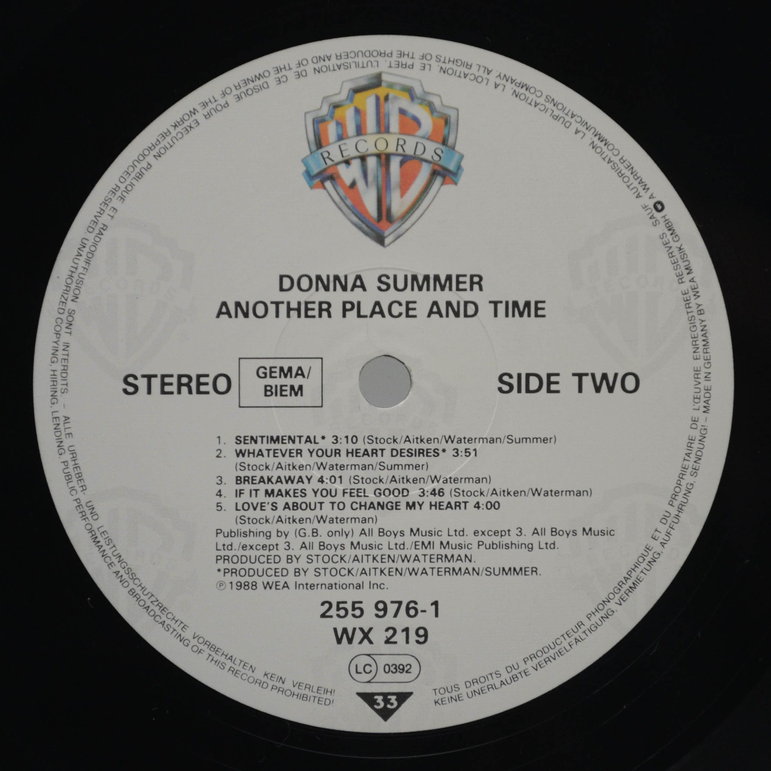 Donna Summer — Another Place And Time, 1989
