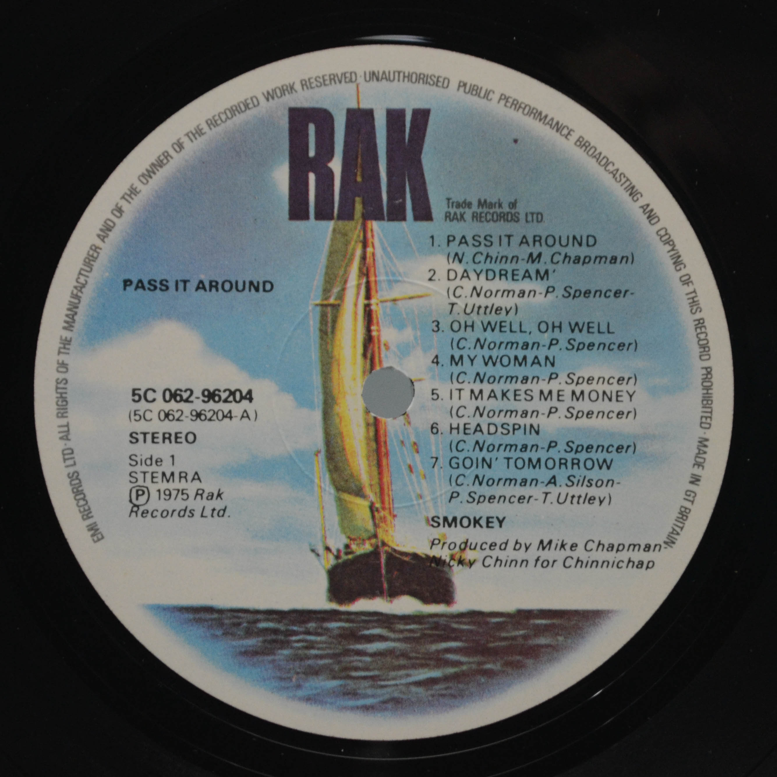 Виниловая пластинка Smokey — Pass It Around, 1975