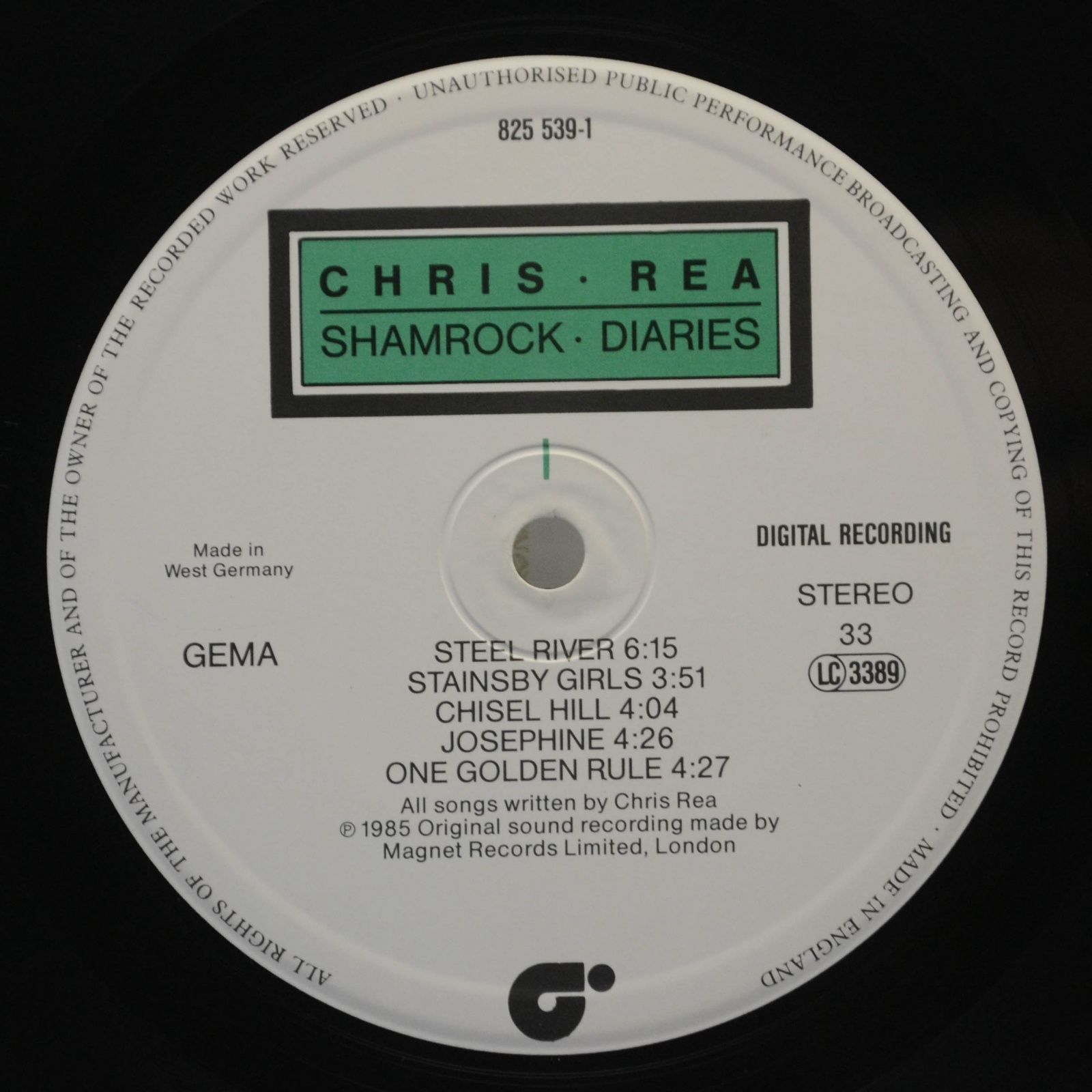 Chris Rea — Shamrock Diaries, 1985