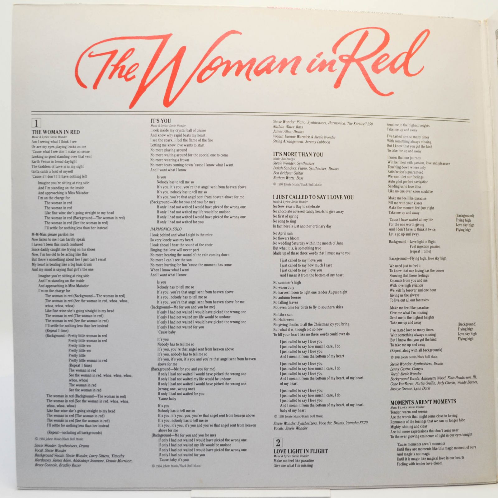 Stevie Wonder — The Woman In Red (Selections From The Original Motion Picture Soundtrack), 1984