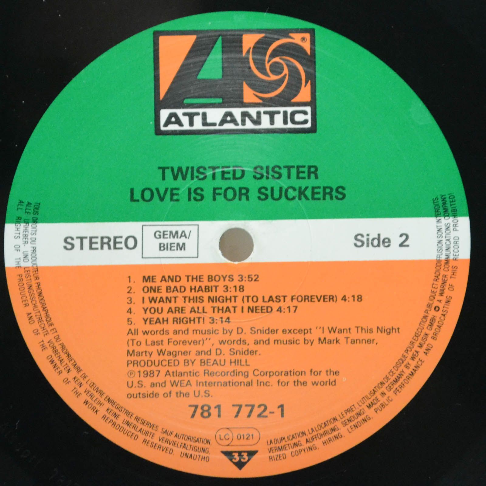 Twisted Sister — Love Is For Suckers, 1987