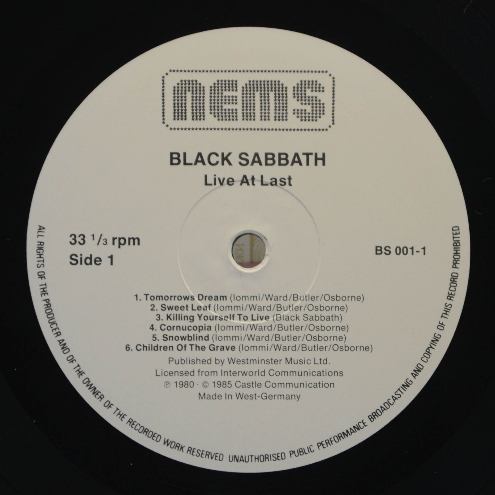 Black Sabbath — Live At Last, 1980