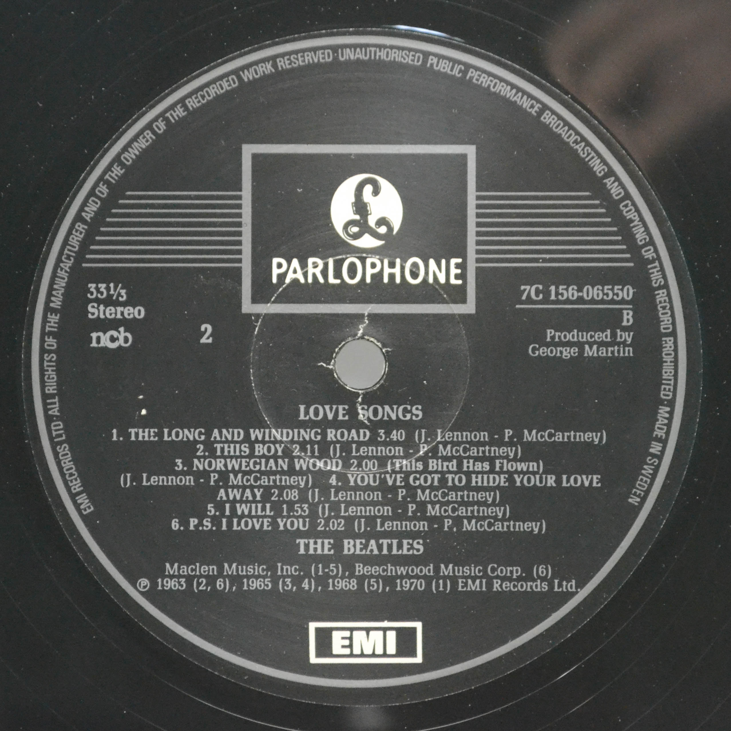 Beatles — Love Songs (2LP), 1977