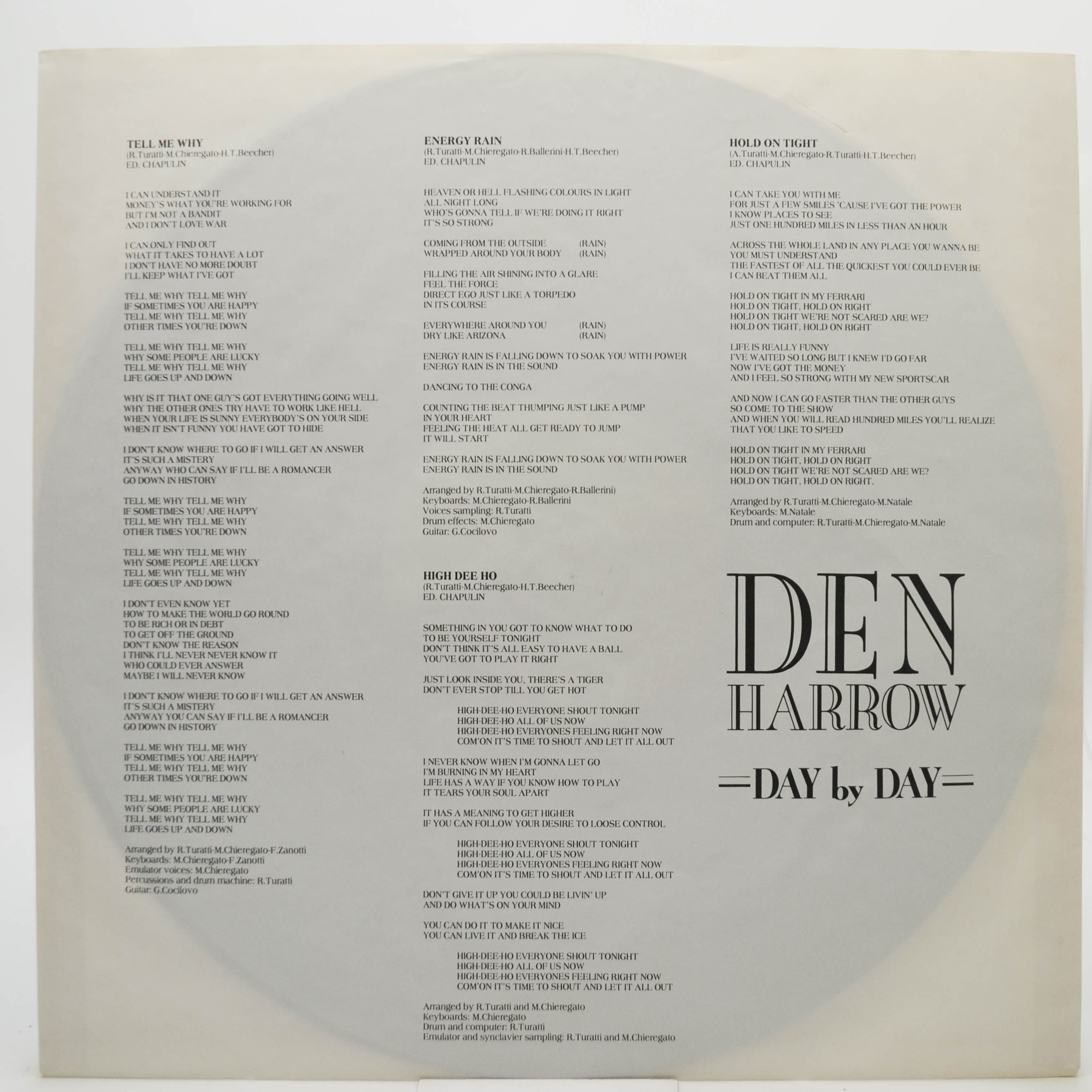 Den Harrow — Day By Day, 1987