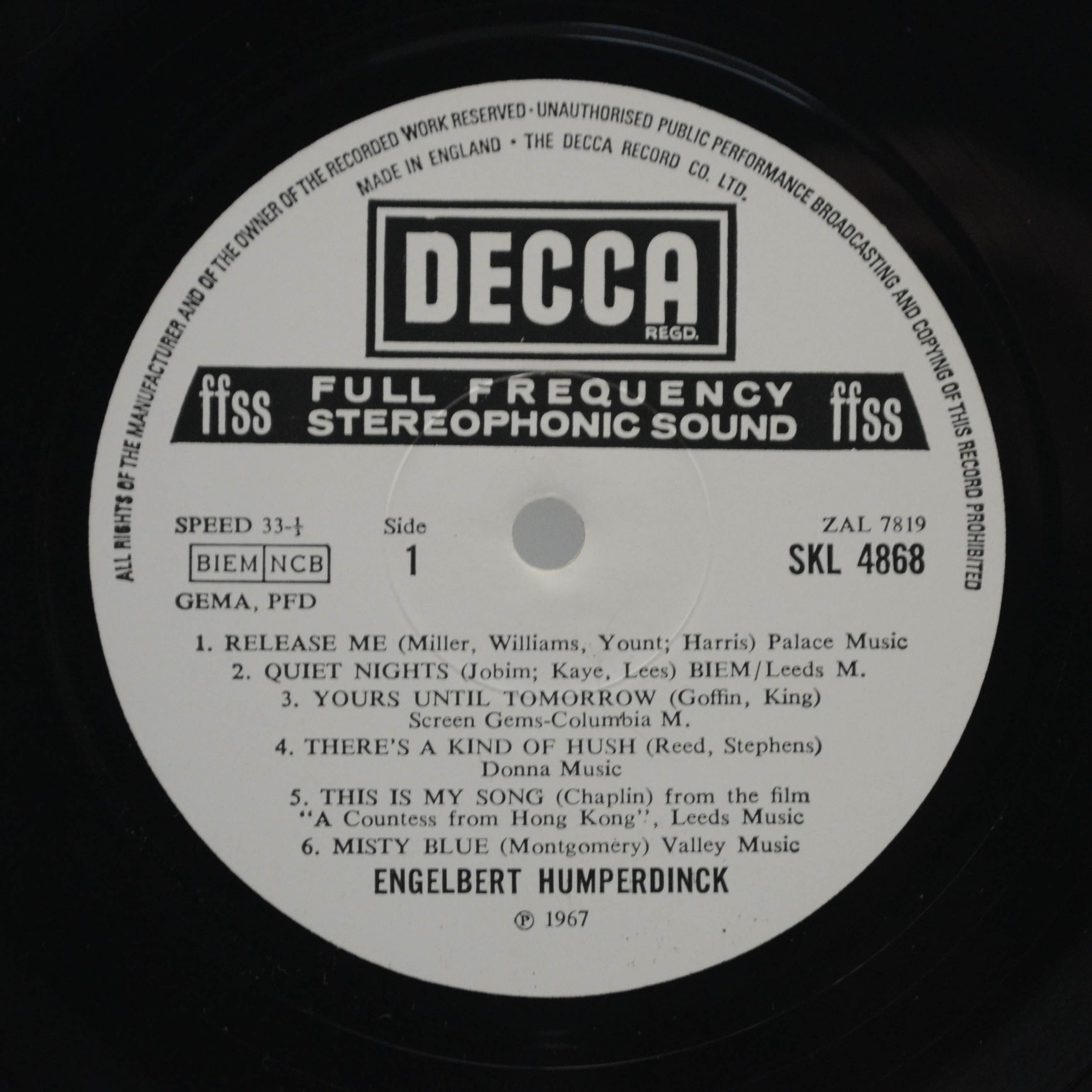 Engelbert Humperdinck — Release Me (UK), 1967