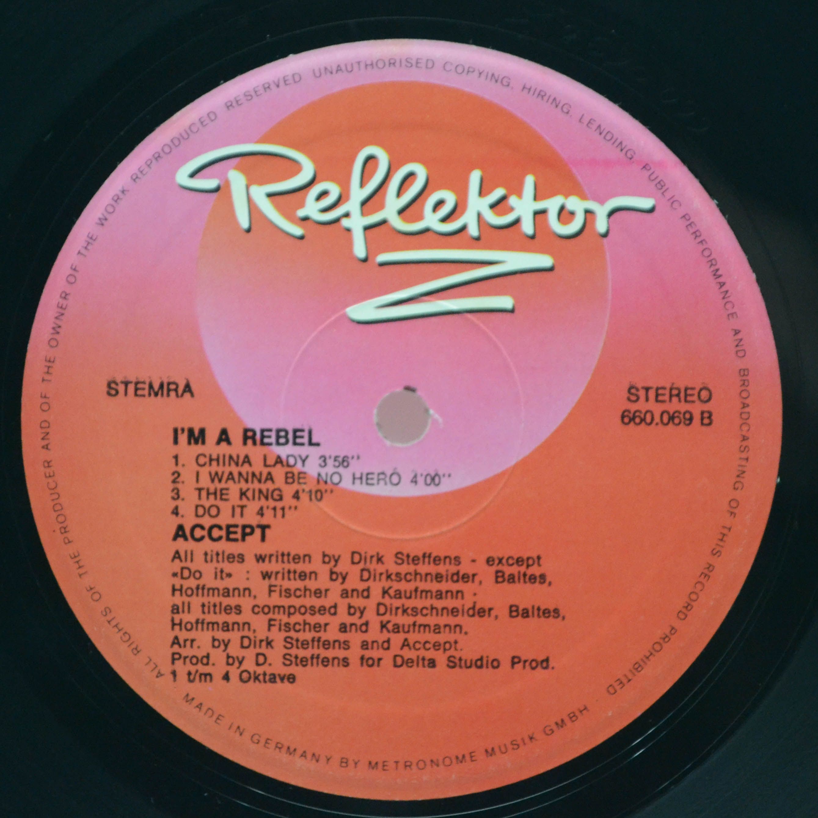 Accept — I'm A Rebel, 1980