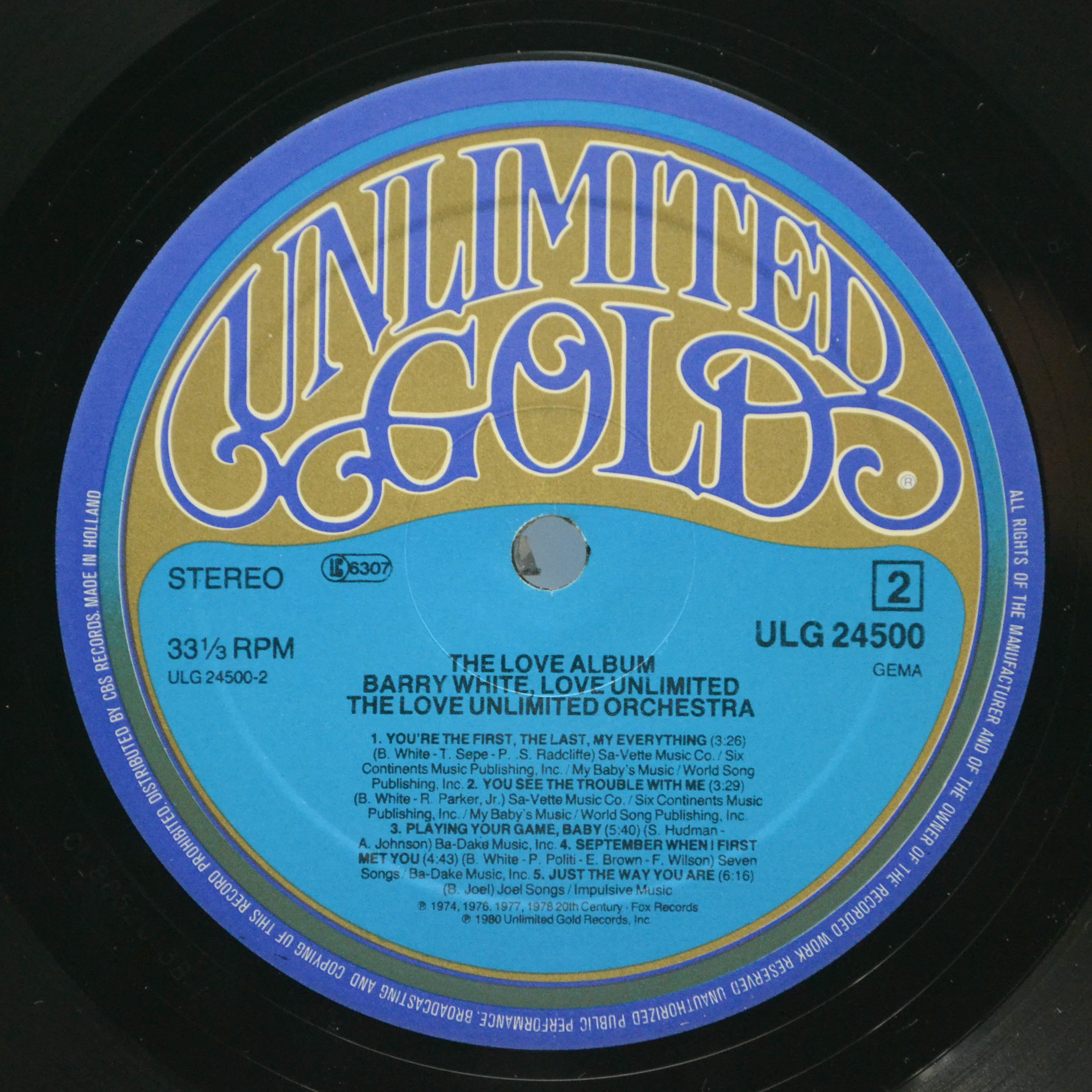 Barry White & The Love Unlimited Orchestra — The Love Album (2LP), 1982