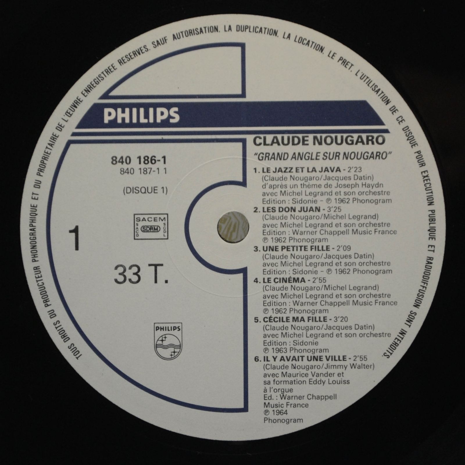Claude Nougaro — Grand Angle Sur Nougaro (2LP, 1-st, France), 1991