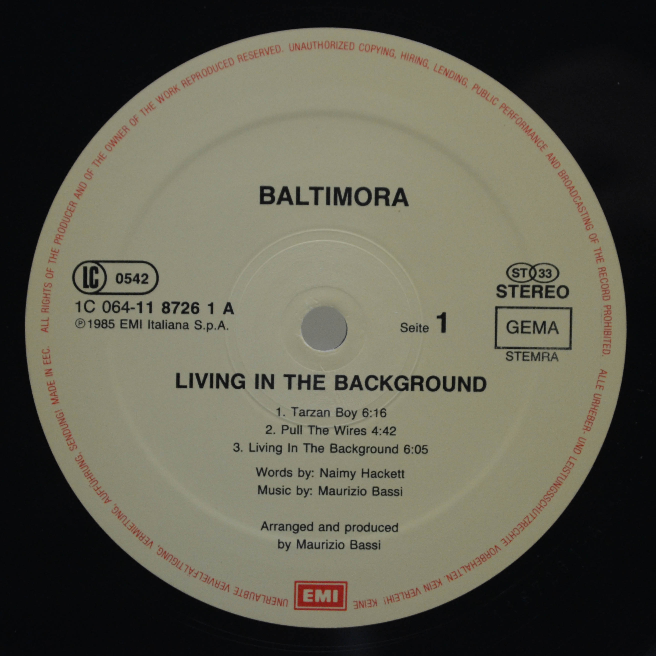 Baltimora — Living In The Background, 1985