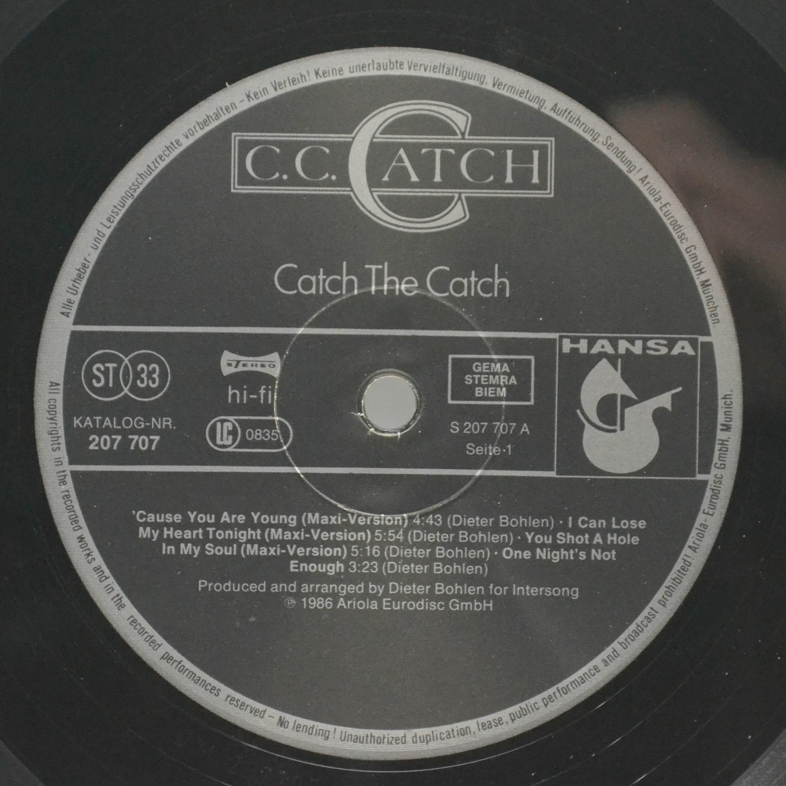 C.C. Catch — Catch The Catch, 1986