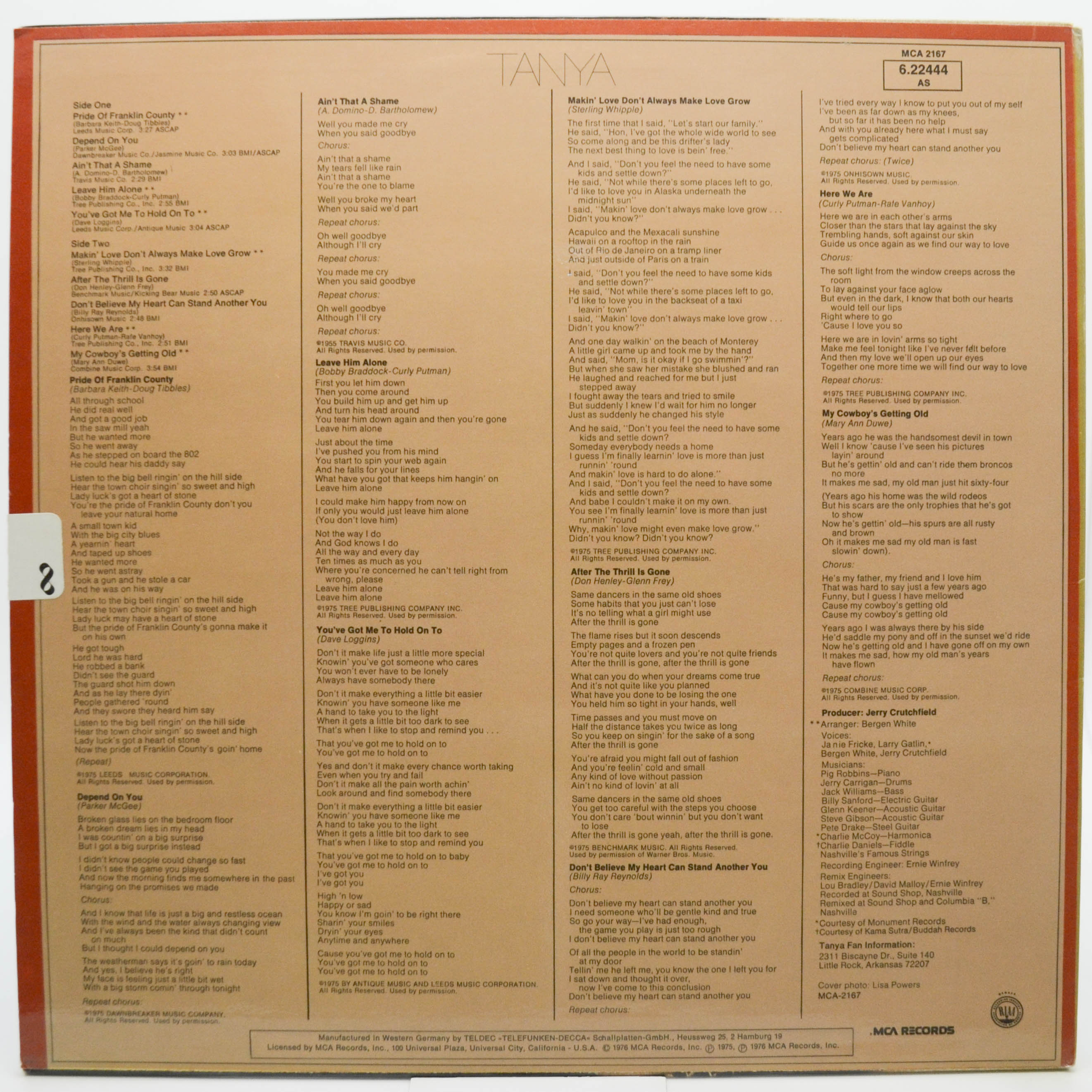 Tanya Tucker — Lovin' And Learnin', 1976