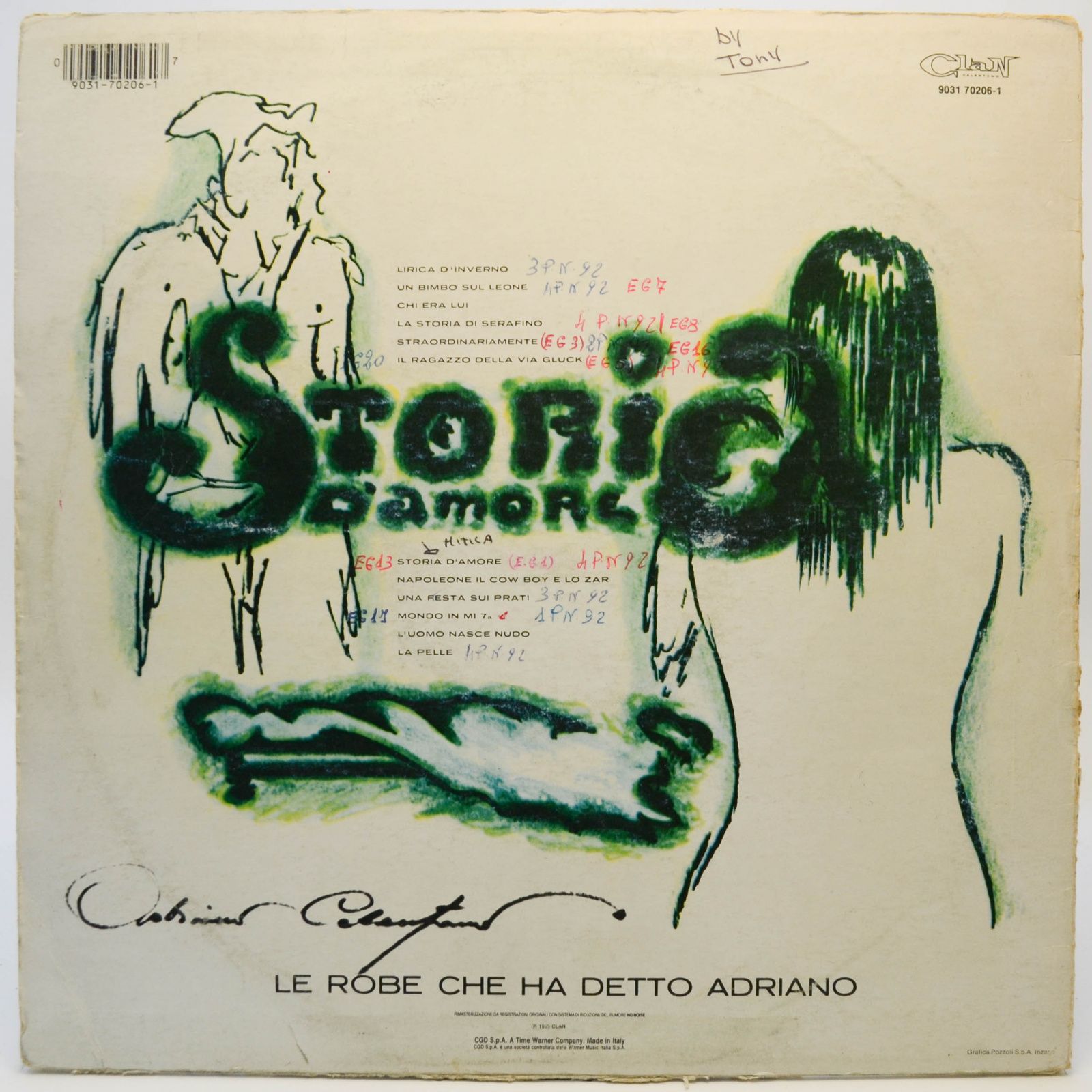 Adriano — Le Robe Che Ha Detto Adriano (Italy, Clan), 1969