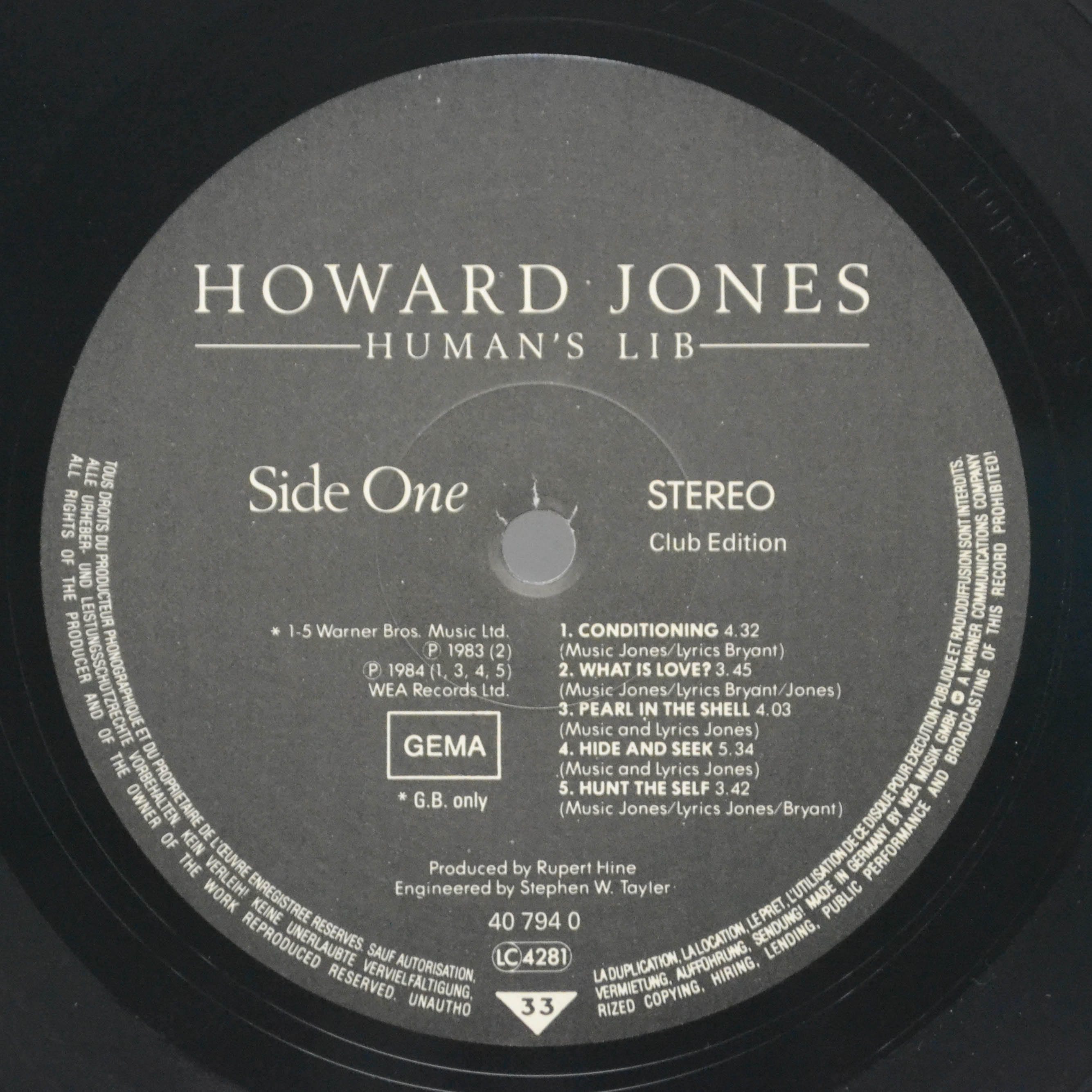 Howard Jones — Human's Lib, 1984