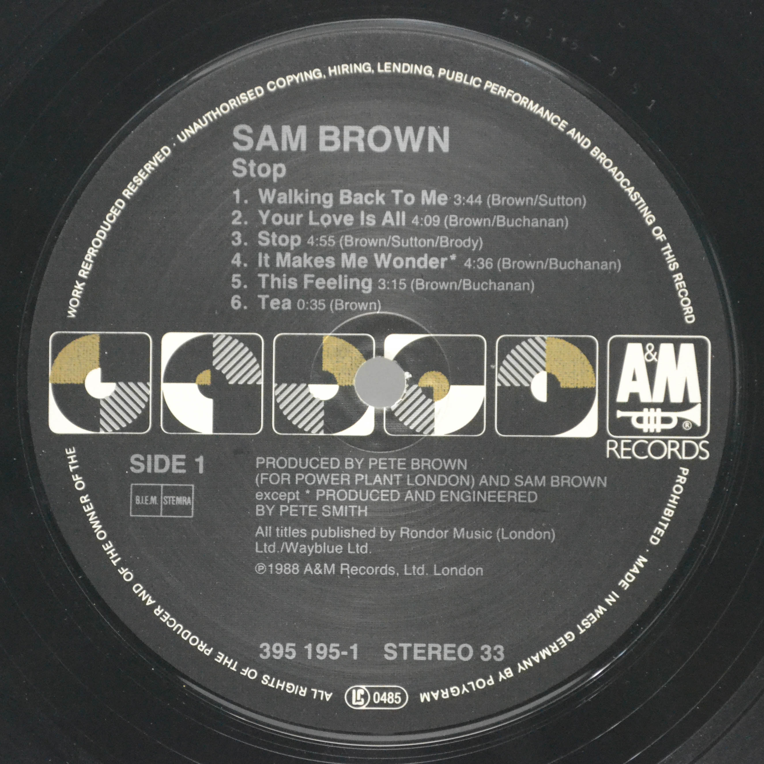 Sam Brown — Stop!, 1988