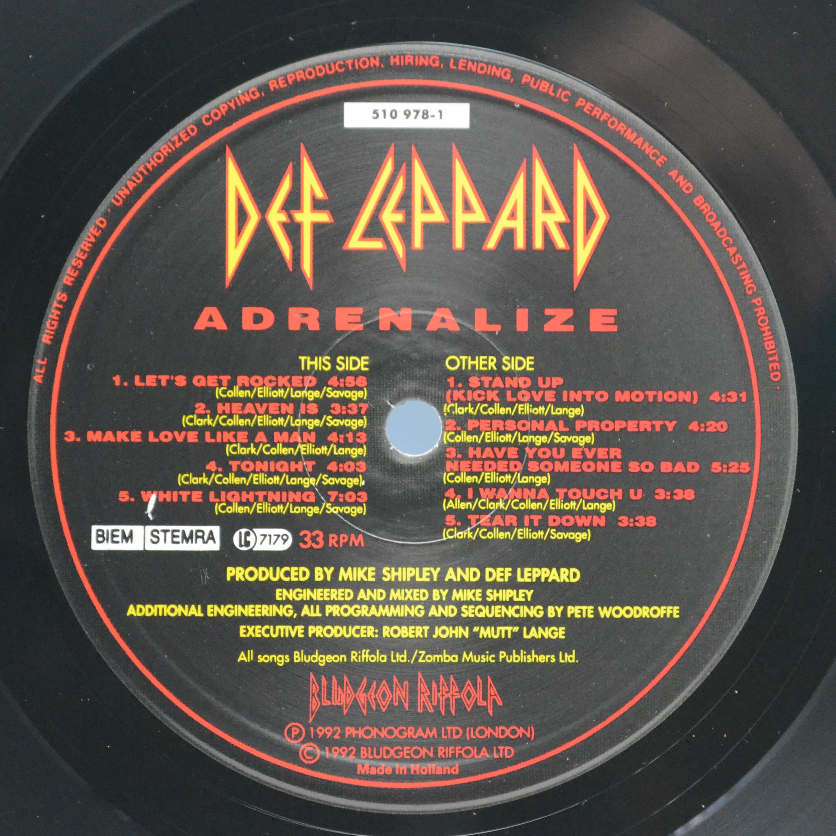 Def Leppard — Adrenalize, 1992