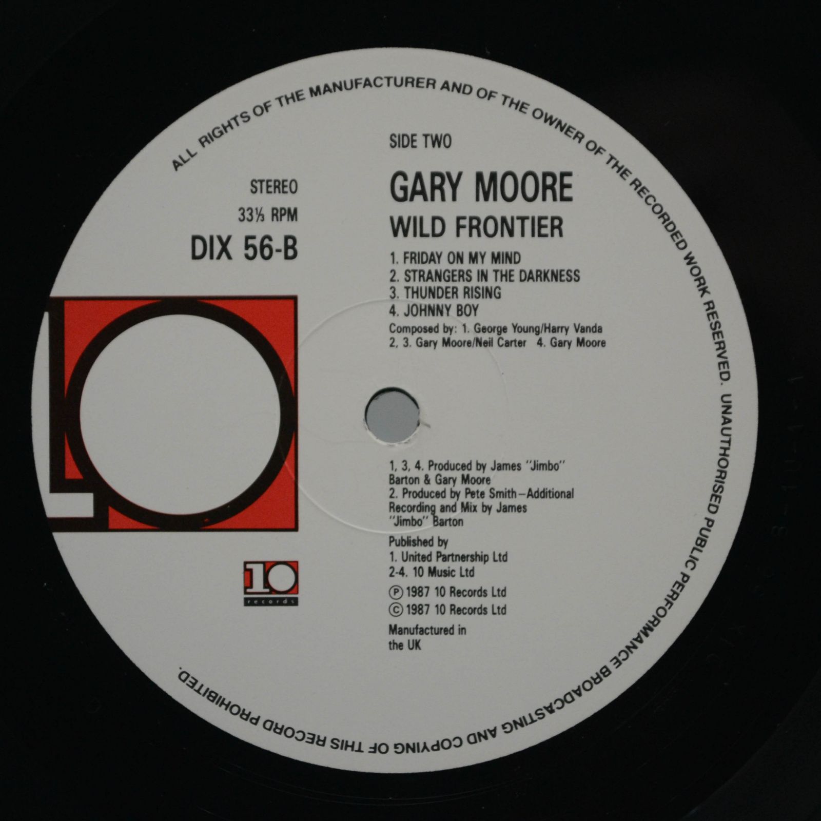 Gary Moore — Wild Frontier (UK), 1987