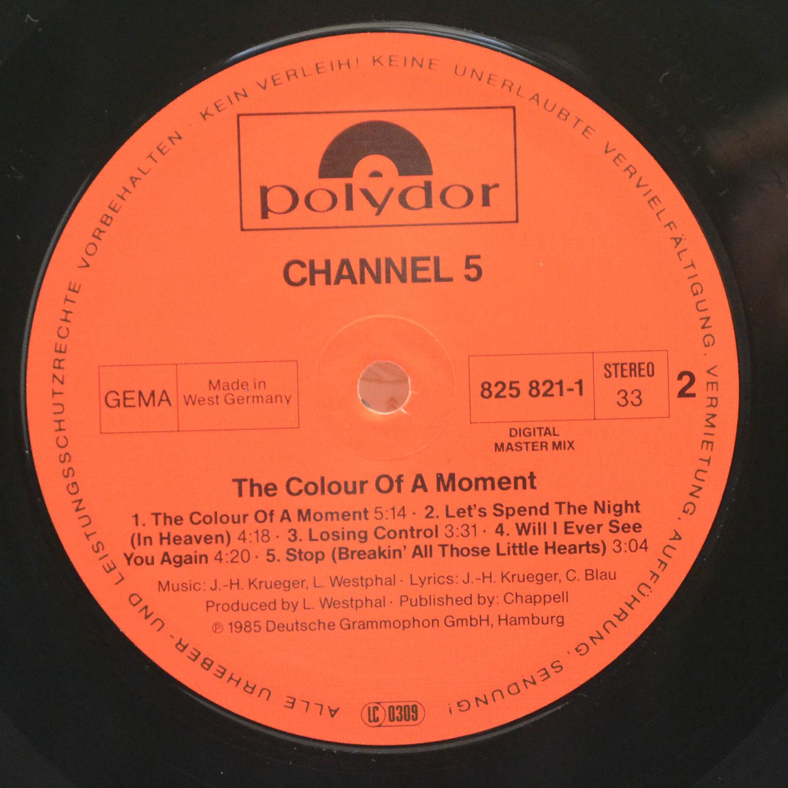 Channel 5 — The Colour Of A Moment, 1985