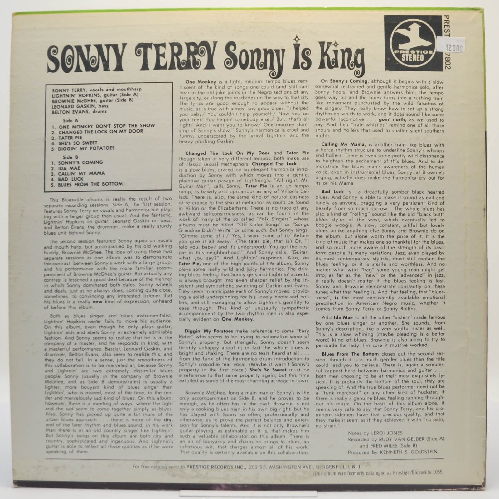 Sonny Terry — Sonny Is King (USA), 1963