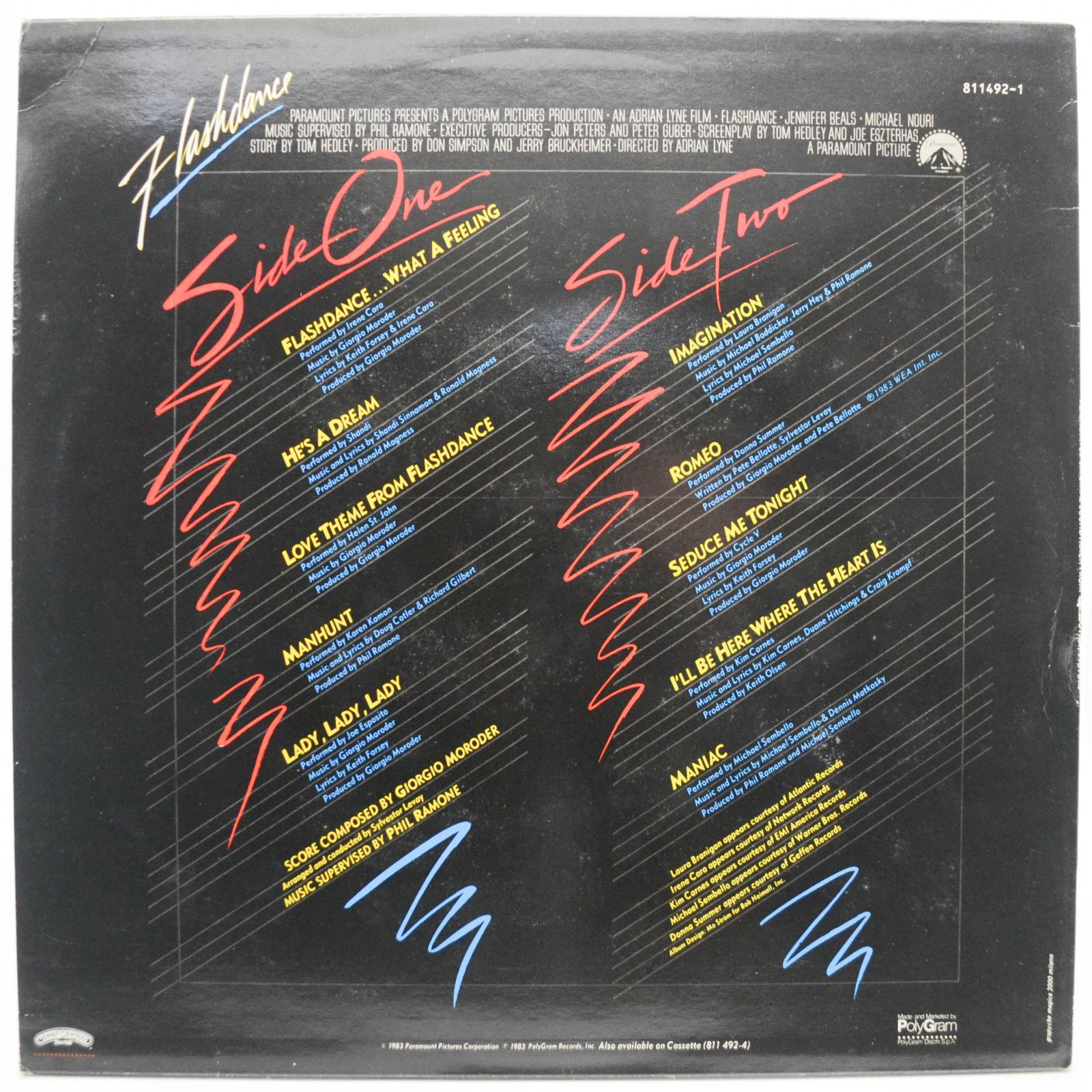 Various — Flashdance (Original Soundtrack From The Motion Picture) (Italy), 1983