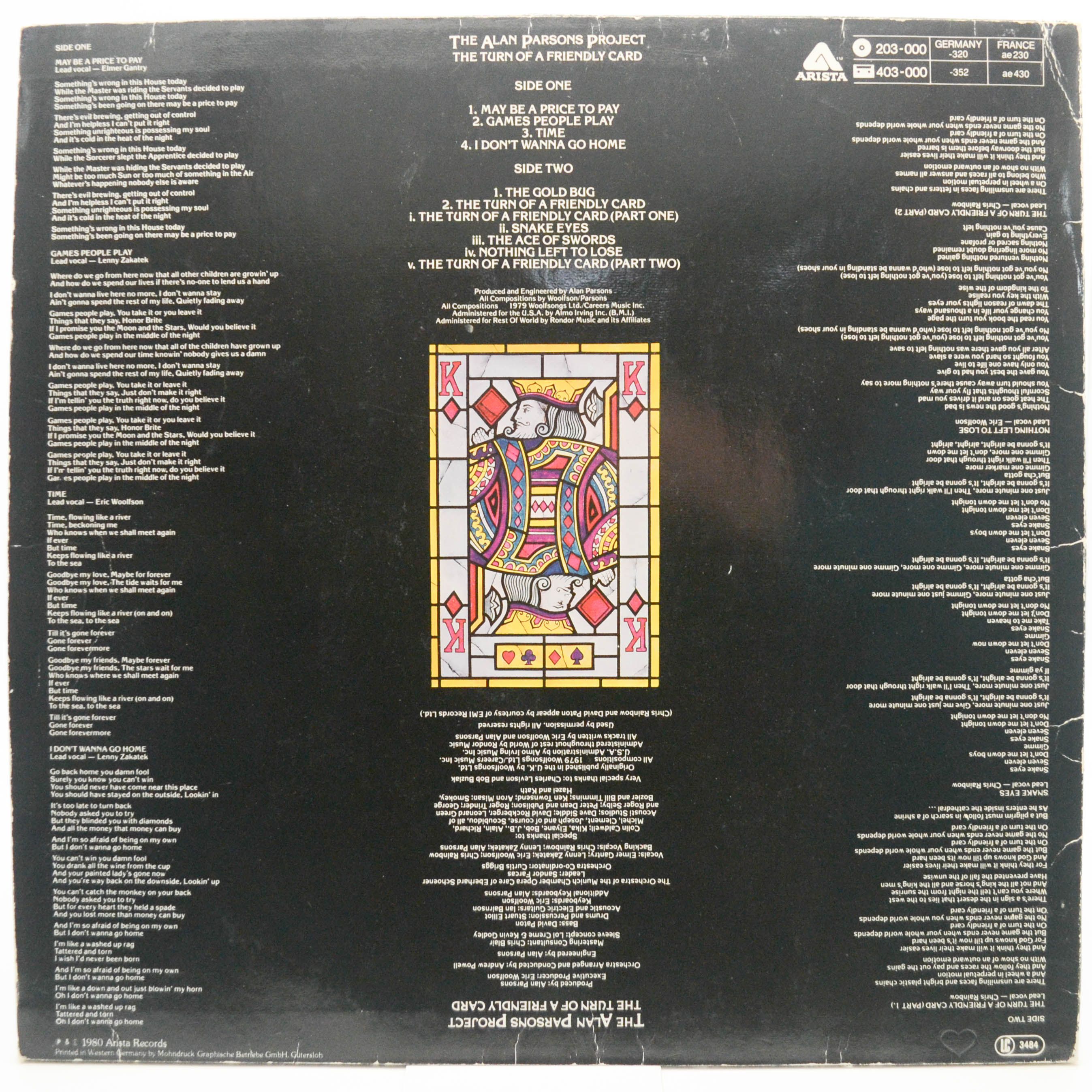 Alan Parsons Project — The Turn Of A Friendly Card, 1981