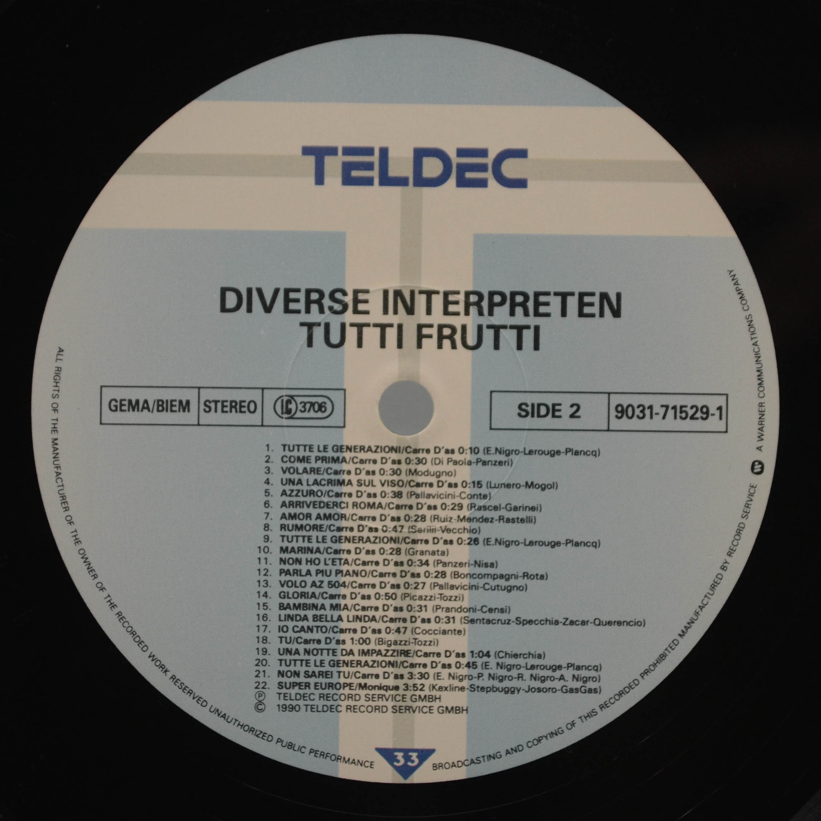 Tutti Frutti — Super Sexy Italo Hit Mix Album, 1990