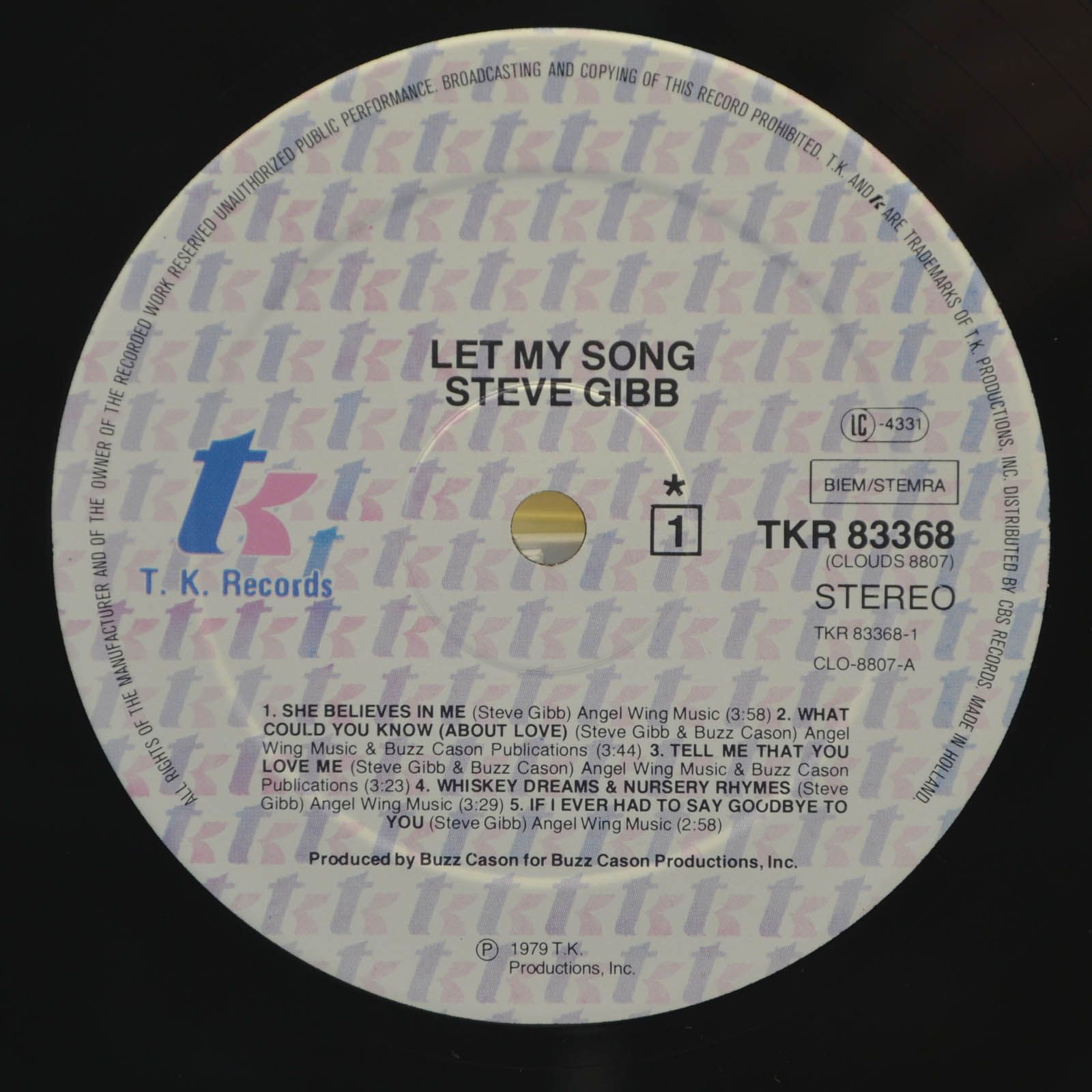 Steve Gibb — Let My Song, 1979