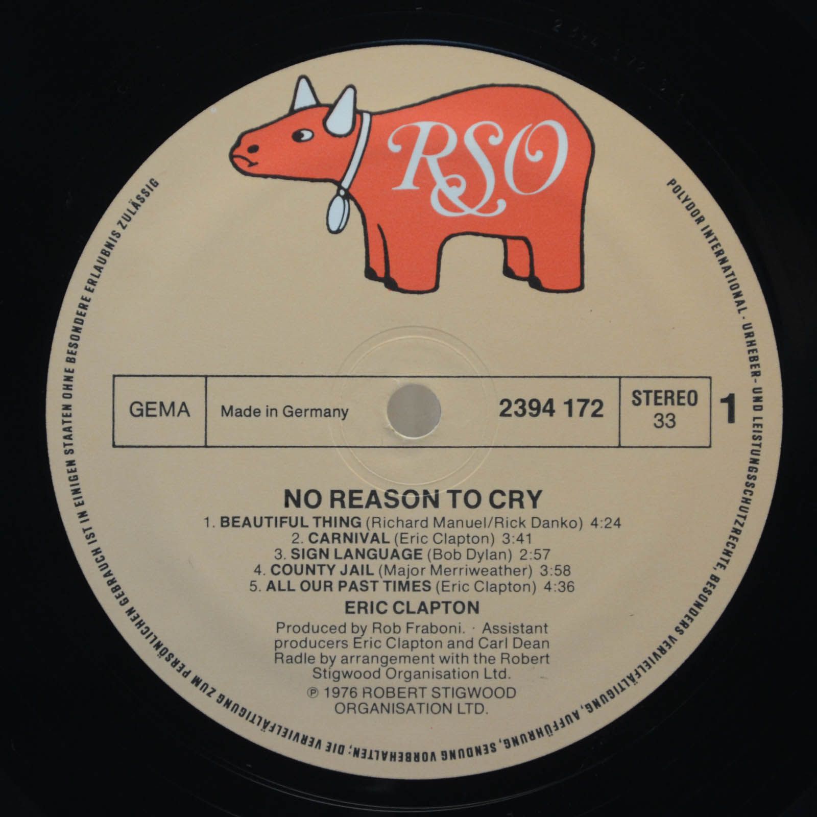 Eric Clapton — No Reason To Cry, 1976
