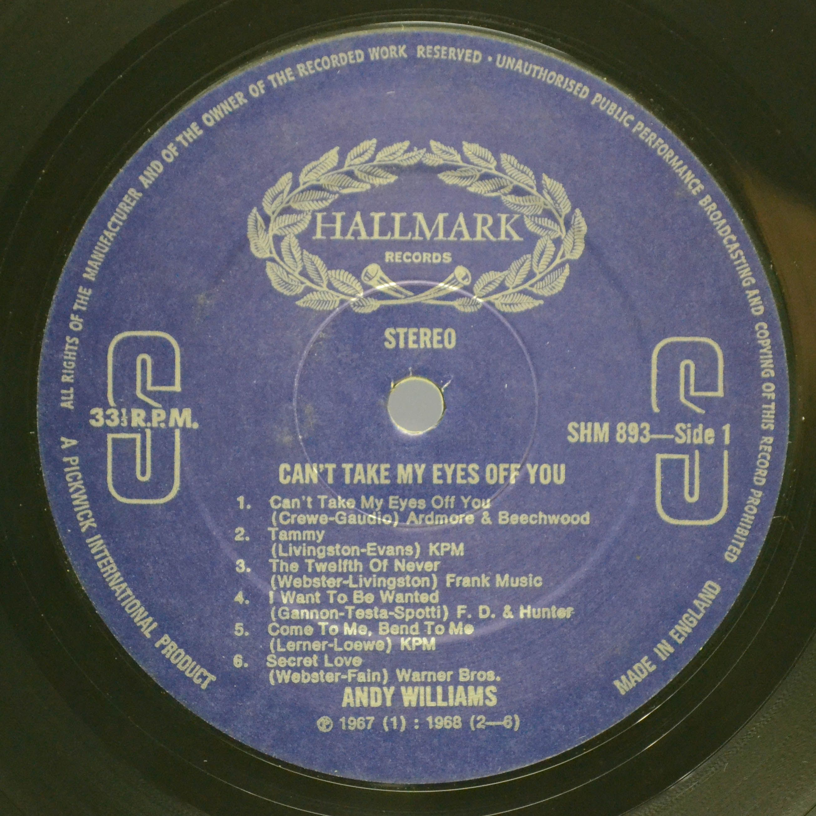 Andy Williams — Can't Take My Eyes Off You (UK), 1968